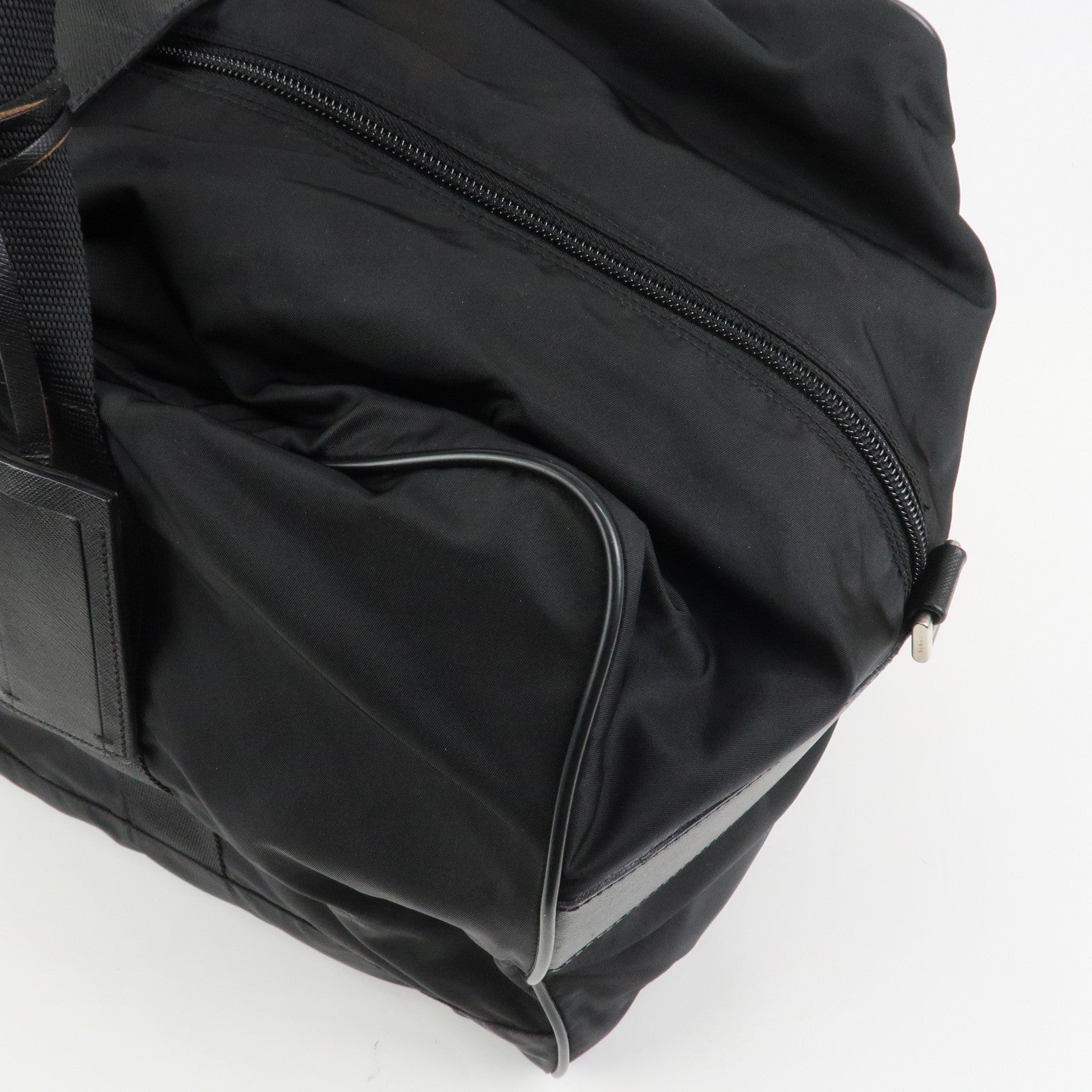 PRADA Nylon Saffiano Leather 2WAY Bag Boston Bag Black VS001S