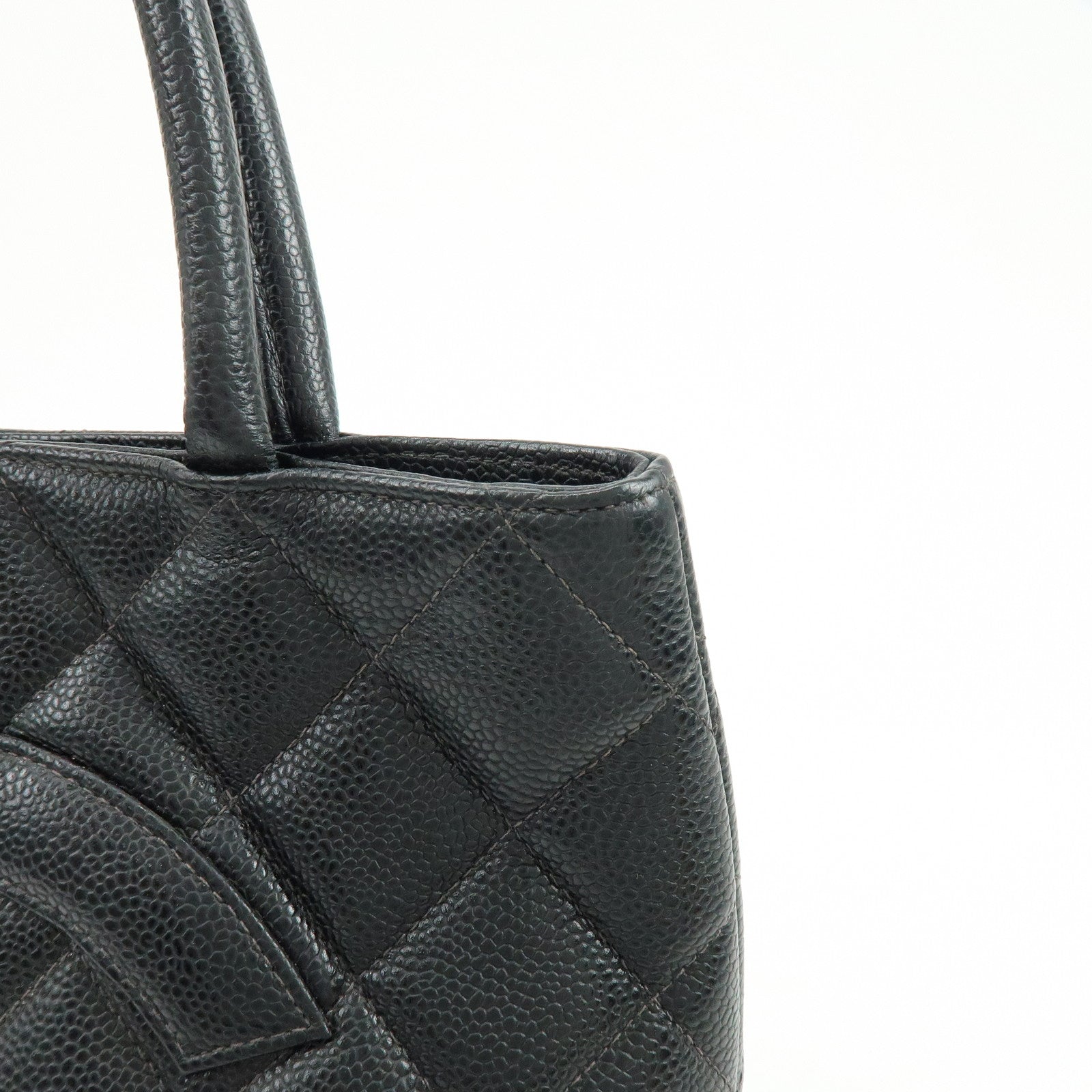 CHANEL Matelasse COCO Mark Medallion Tote Bag Hand Bag Black A01804