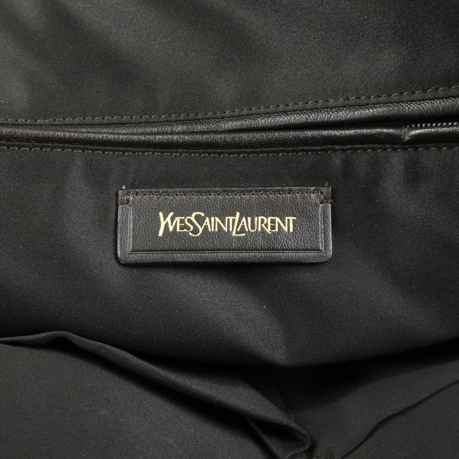 SAINT LAURENT PARIS Muse Leather Hand Bag Tote Bag Beige