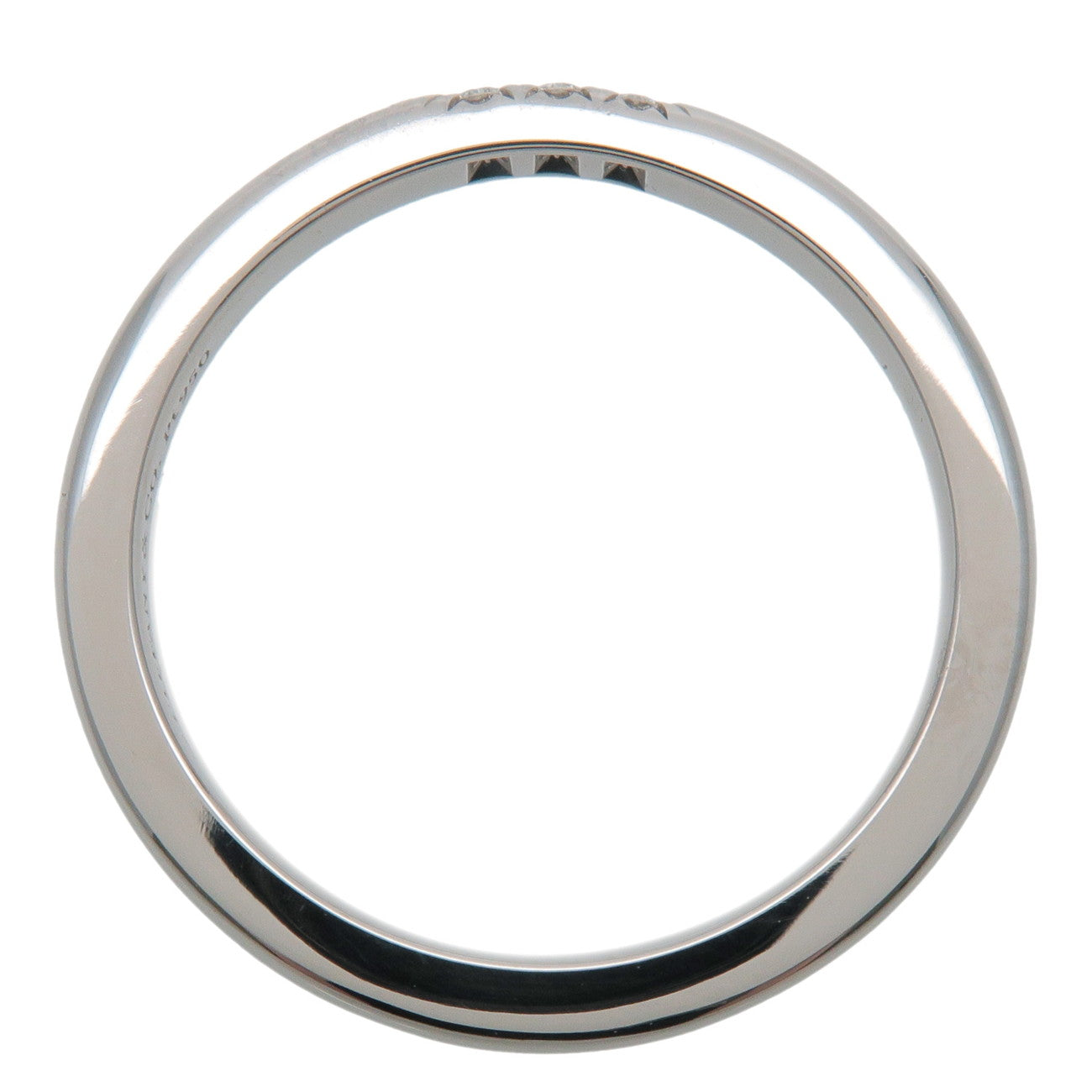 Tiffany & Co Classic Band 3P Diamond Ring PT950 Platinum US5 EU49