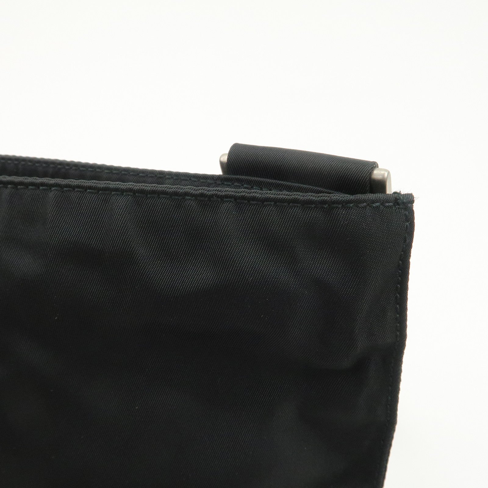 PRADA Triangle Logo Nylon Leather Shoulder Bag Crossbody Bag Black