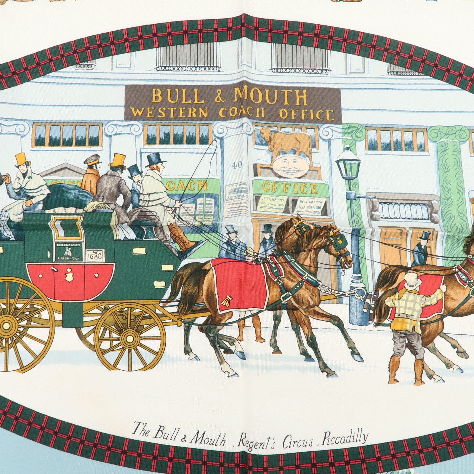 HERMES Carre 90 Silk 100% L'HIVER EN POSTE Scarf