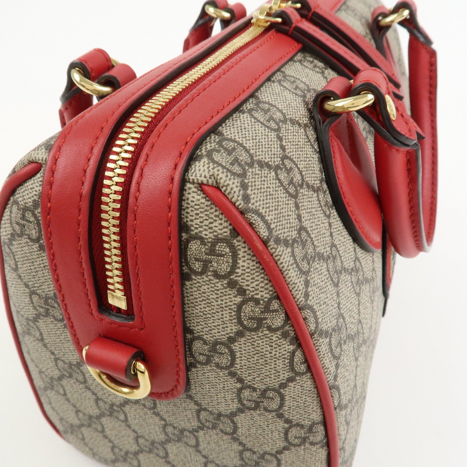 GUCCI GG Supreme Leather 2WAY Bag Shoulder Bag Beige Red 409529