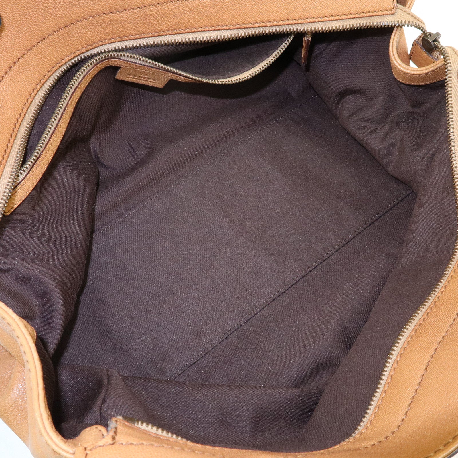 GUCCI Interlocking G Leather Blondie Studs Hand Bag Brown 121551