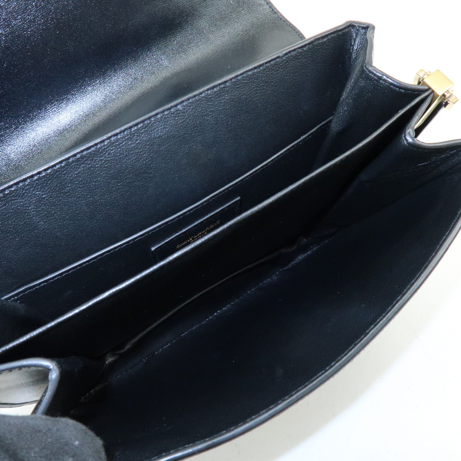 SAINT LAURENT PARIS Le Monogram Suede Leather Shoulder Bag Black