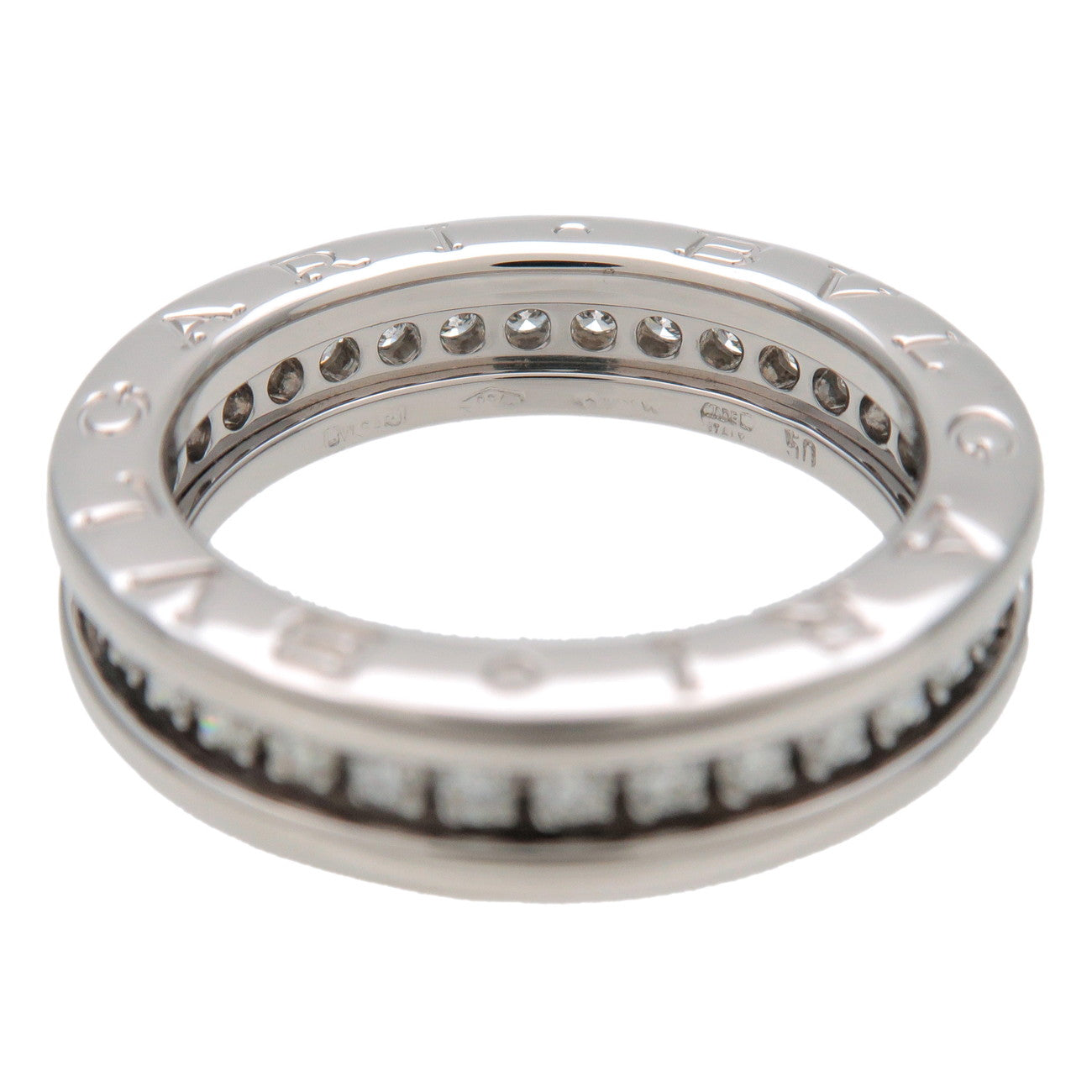 BVLGARI B-zero1XS 1 Band Diamond Ring K18 750WG #50 US5-5.5