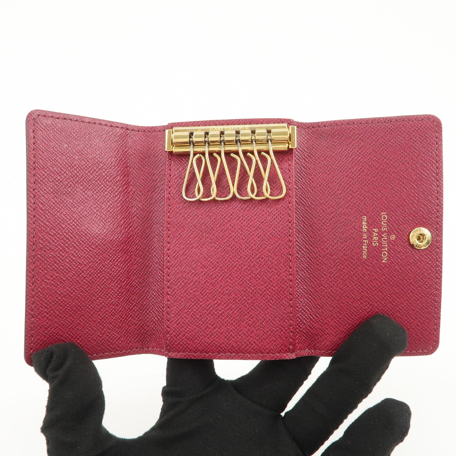 Louis Vuitton Monogram Multicles 6 Key Case Brown Fuchsia M60701