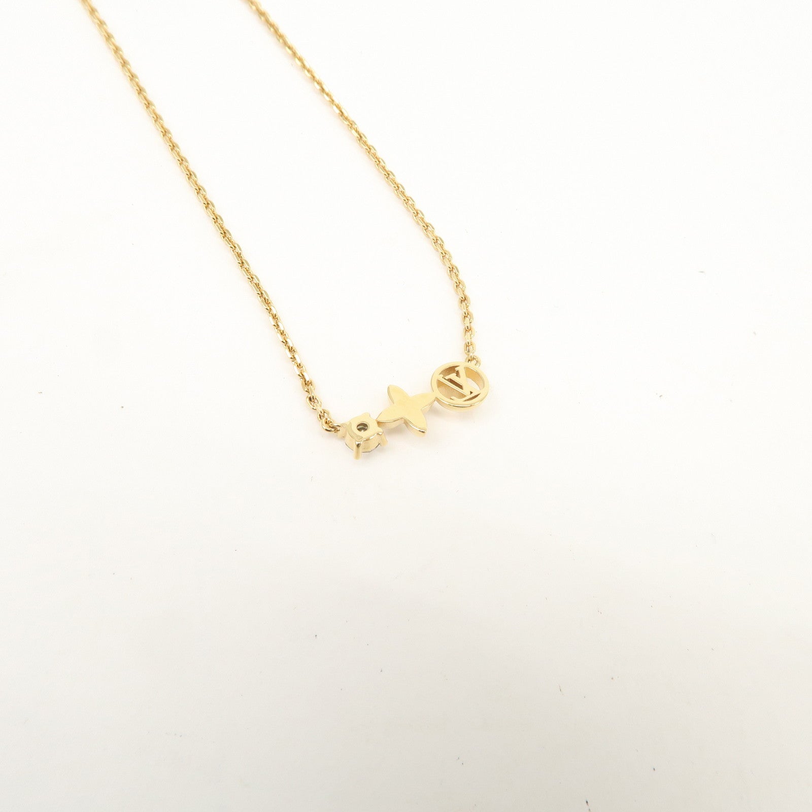 Louis Vuitton Petit Louis Metal Necklace LV Charm Gold M00368