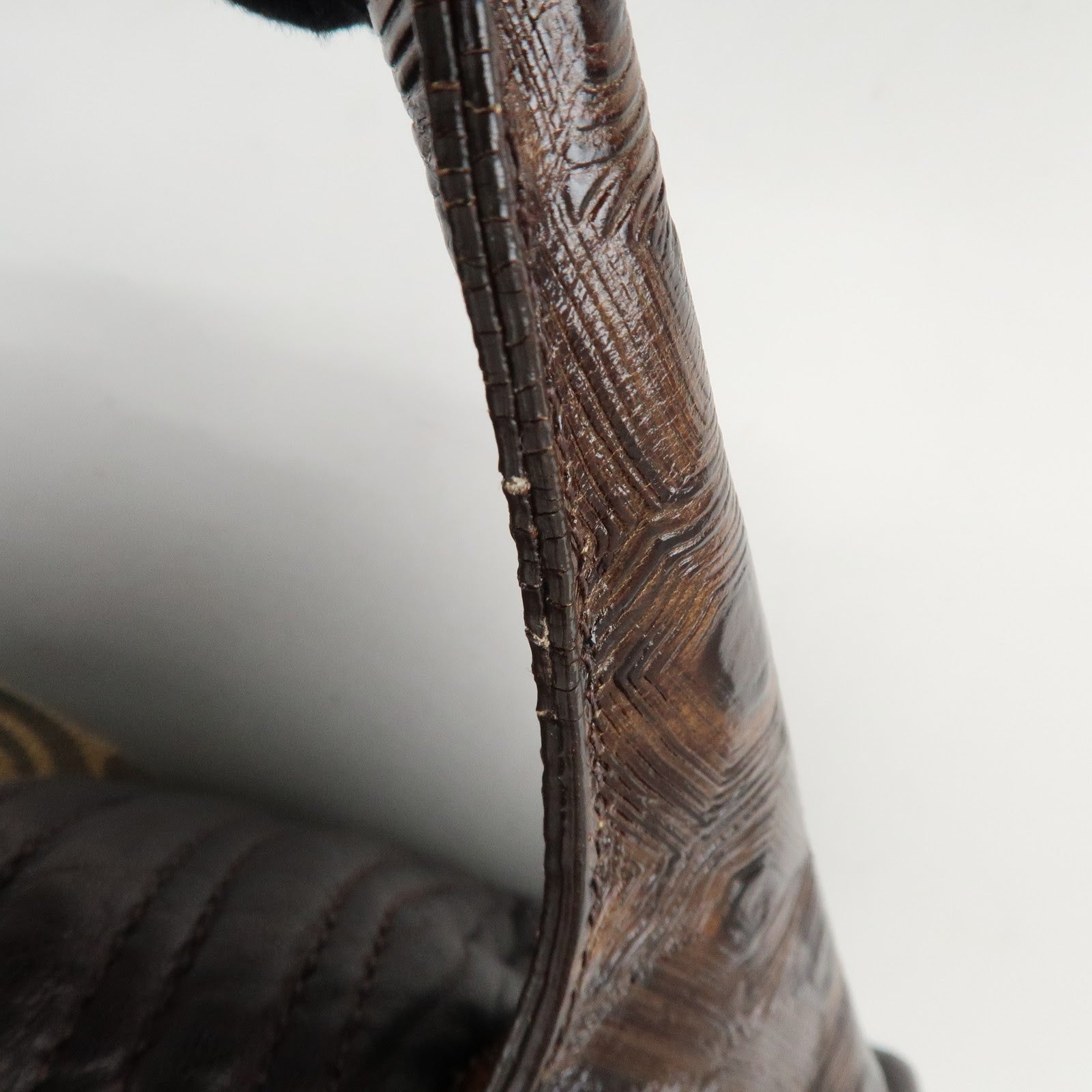 FENDI Zucca Mini Spy Canvas Leather Hand Bag Brown Black 8BR589 Used