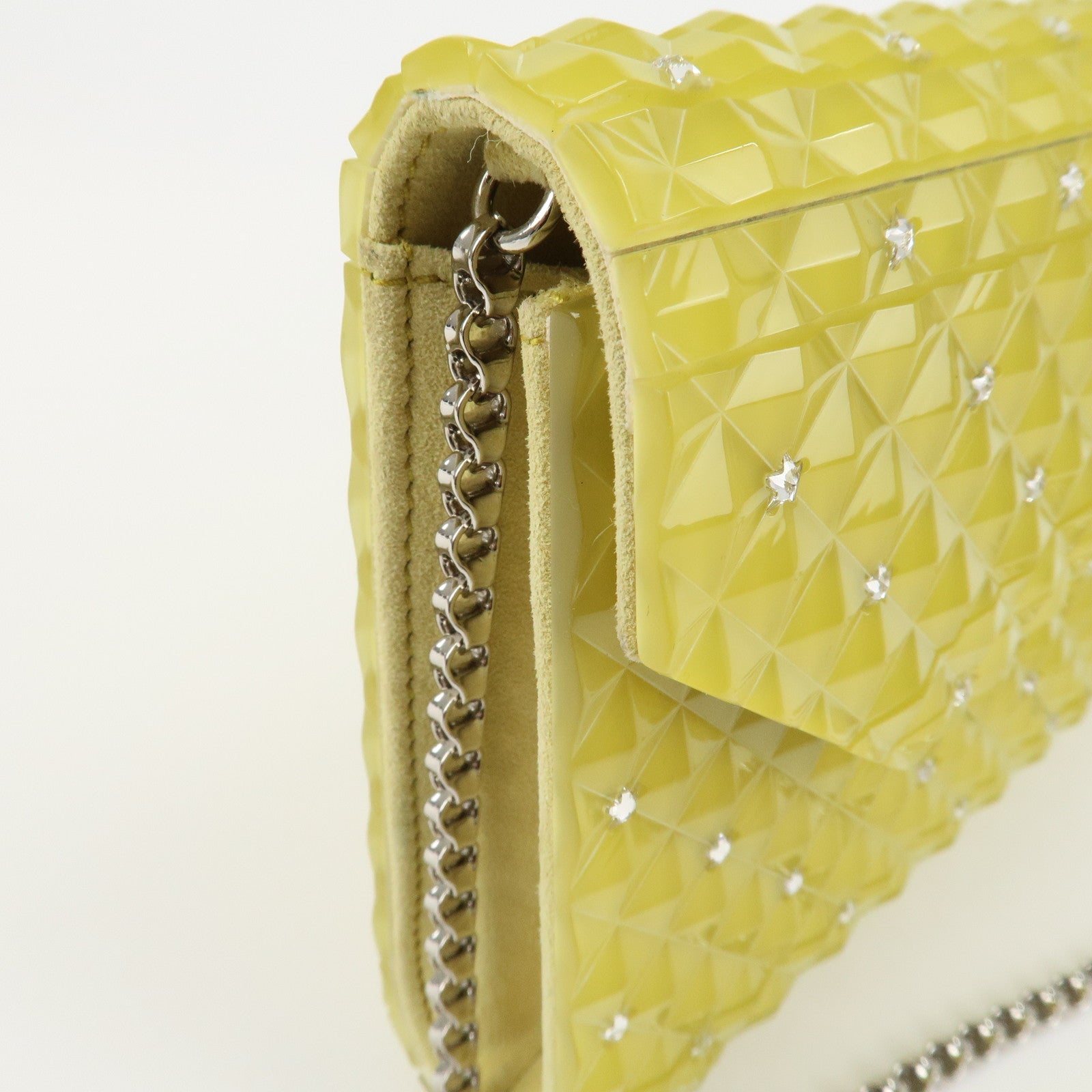 JIMMY CHOO Plastic Candy Clutch Bag Shoulder Bag Star Yellow Used