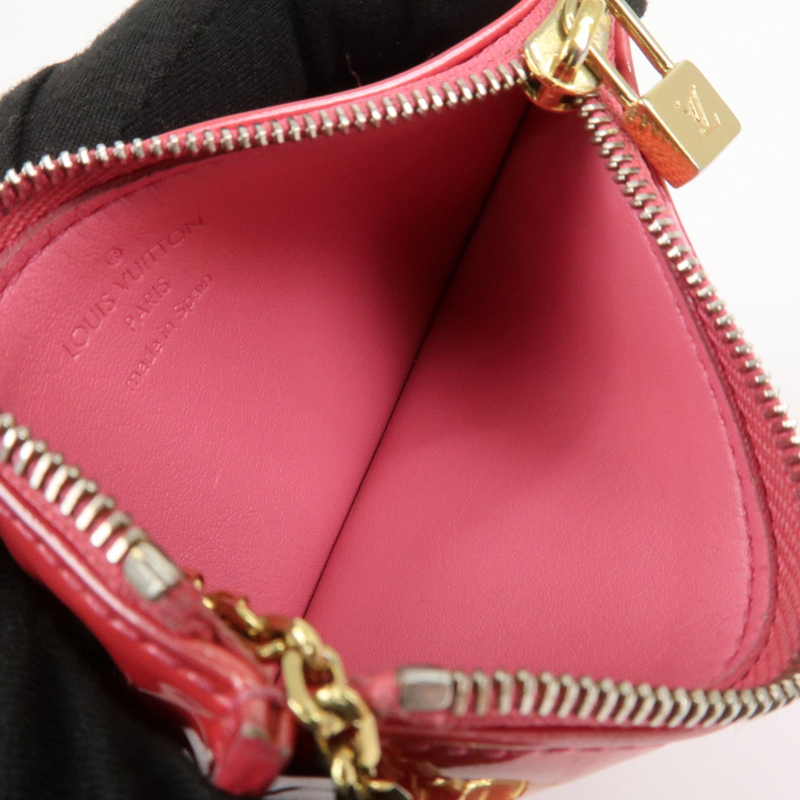Louis Vuitton Monogram Vernis Pochette Cles Coin Case Pink M9144F