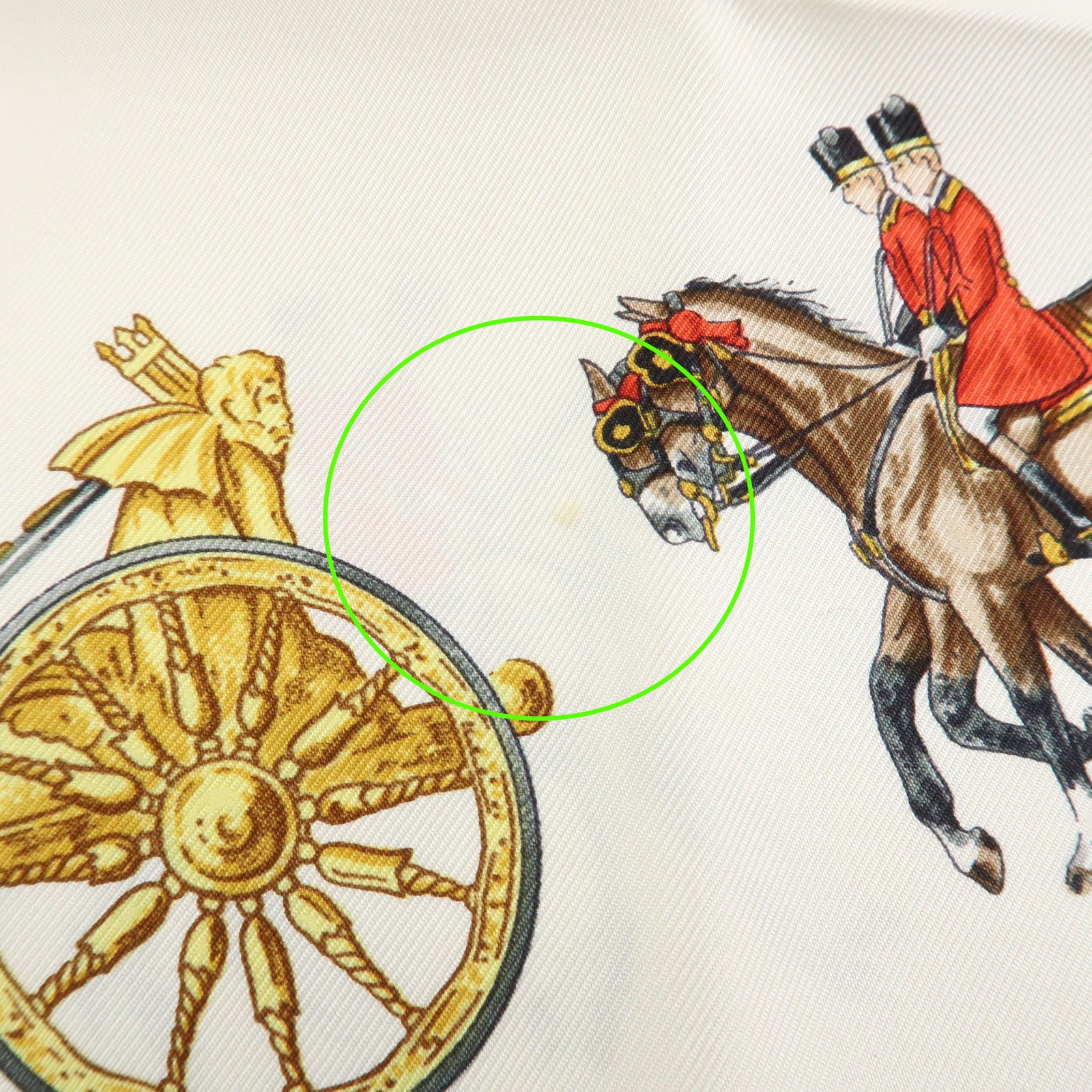 HERMES Carre 90 Silk 100% THE ROYAL MEWS Scarf Red White