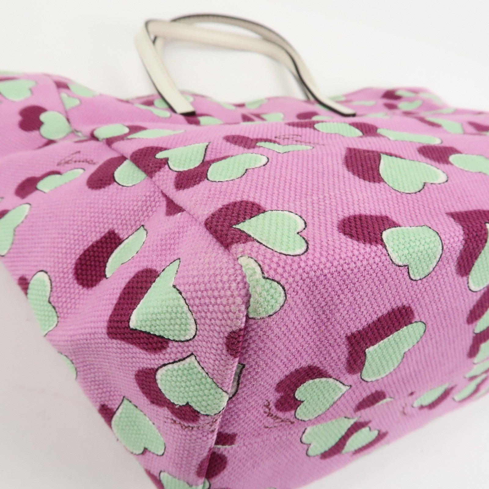 GUCCI Children's Canvas Leather Tote Bag Hand Bag Pink Ivory 284721 Used