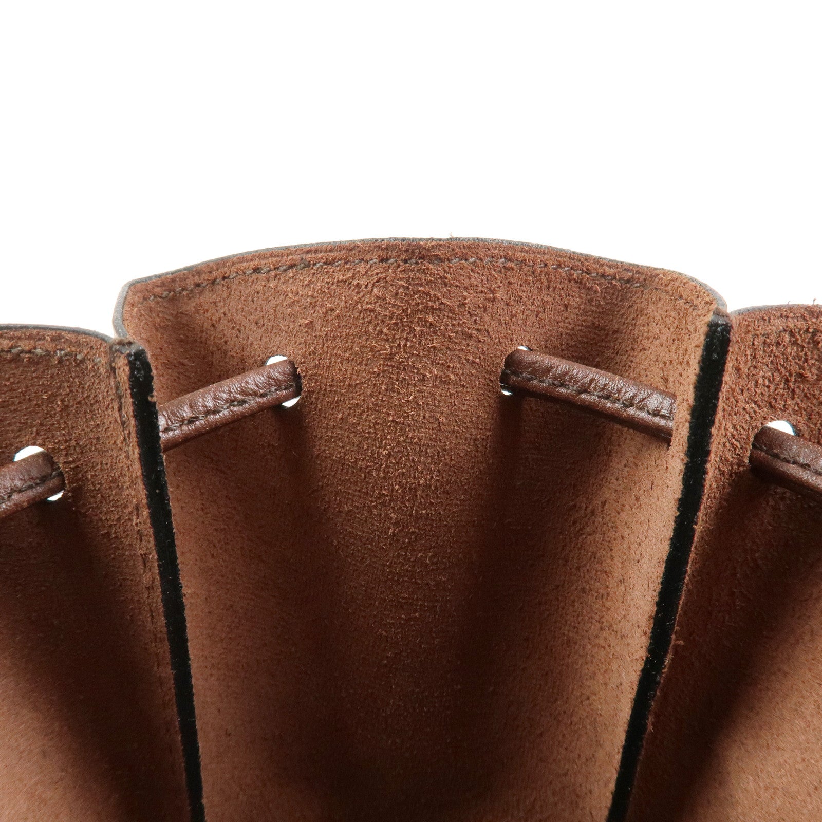 HERMES Vespa Courchevel Calf Leather □A Stamped Pouch Hand Bag