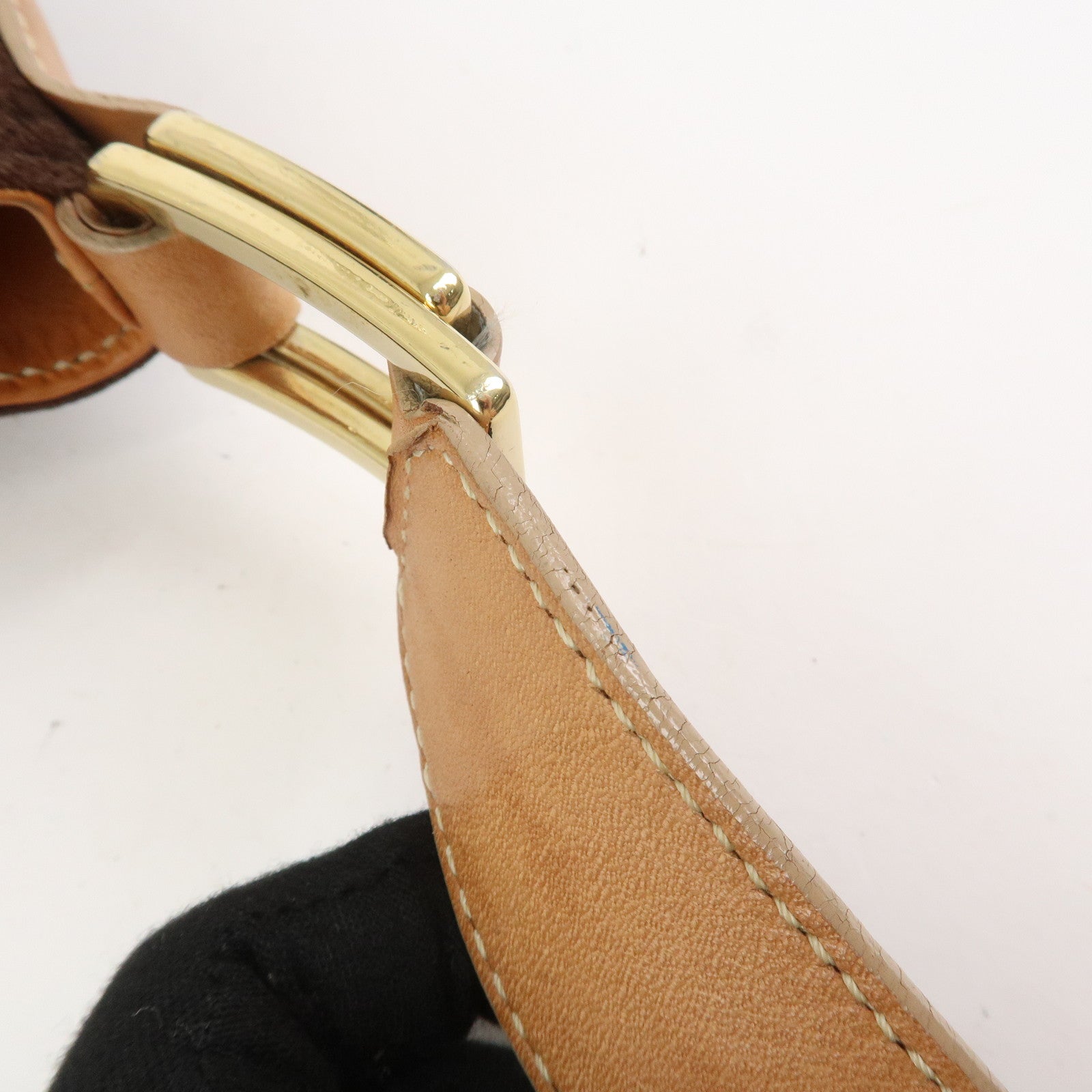 CELINE C Macadam Suede Leather Shoulder Bag Brown