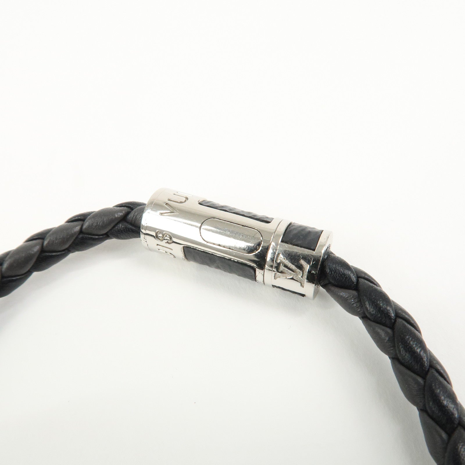 Louis Vuitton Monogram Eclipse Leather Bracelet Braided It M6588