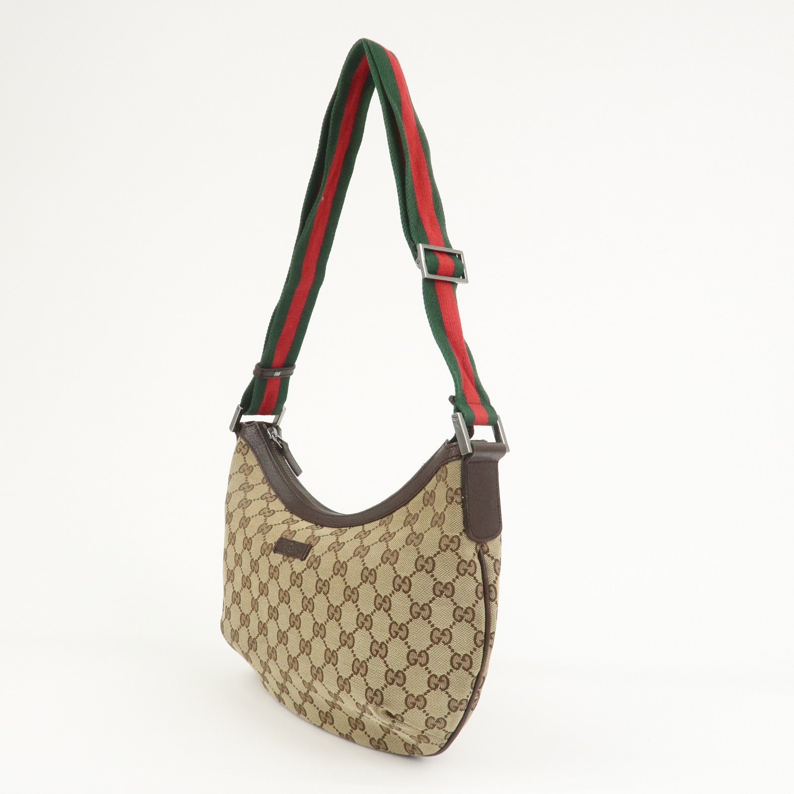 GUCCI Sherry GG Canvas Leather Shoulder Bag Beige Brown 181092