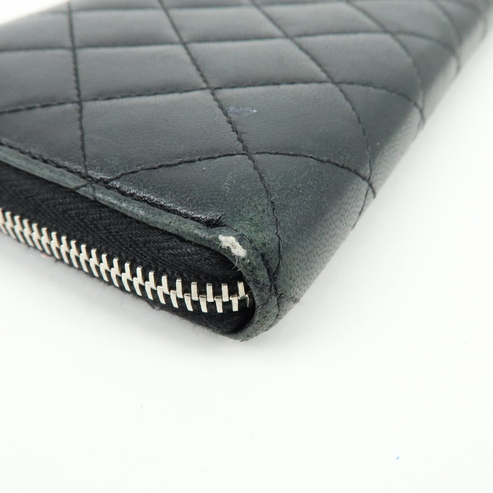 CHANEL Matelasse COCO Mark Round Zippy Long Wallet Black A50097