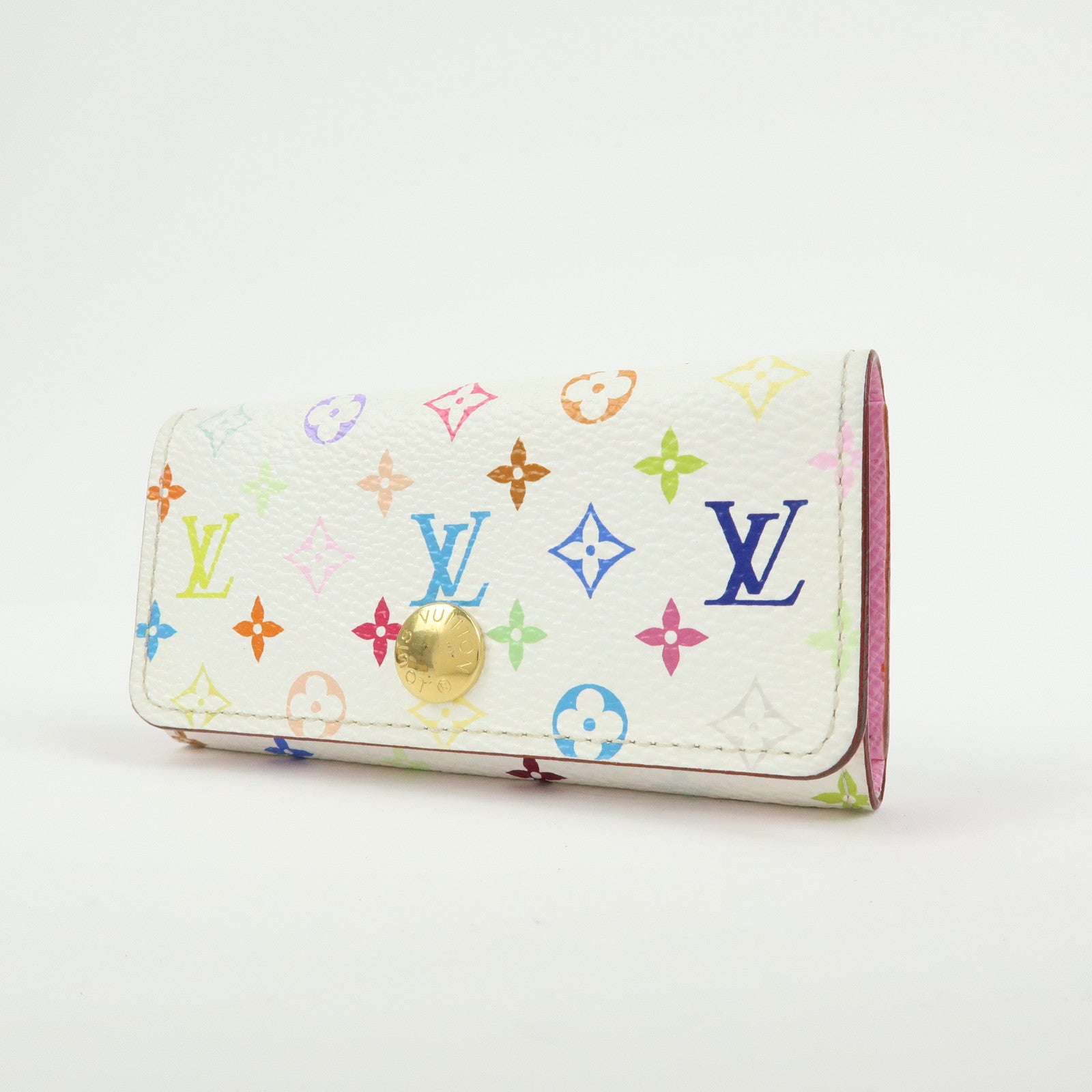 Louis Vuitton Monogram Multicolor Multiclés 4 Key Case Blanc M60043