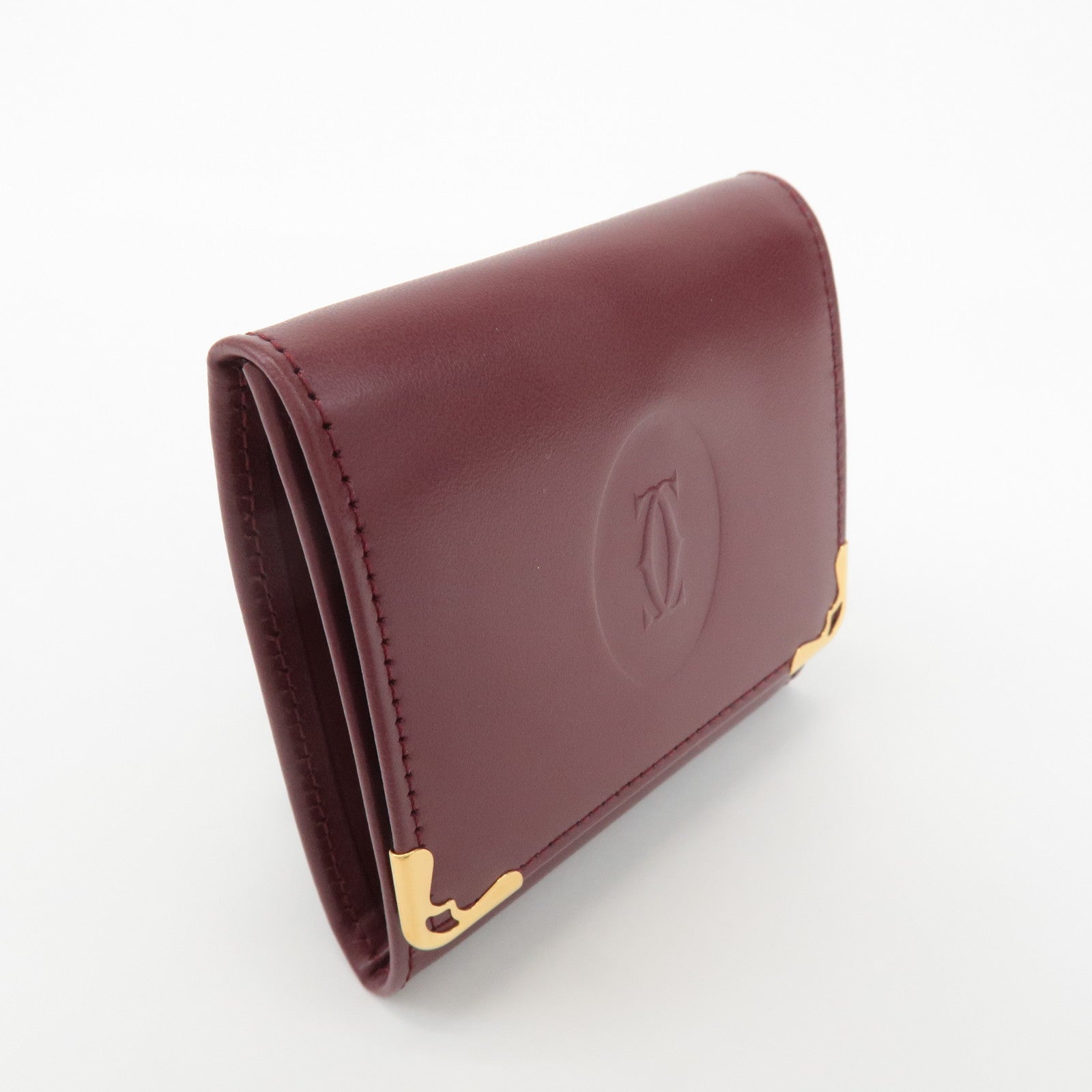 Cartier Mustline Leather Coin Case Bordeaux Used