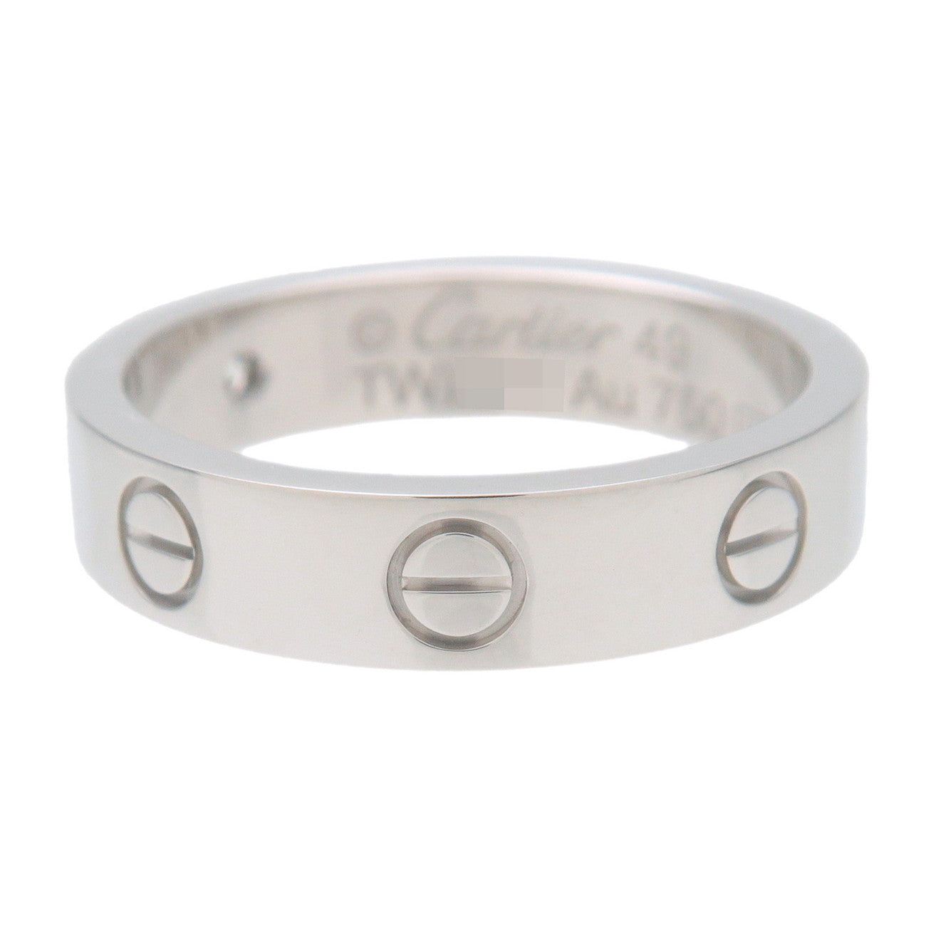 Cartier Mini Love 1P Diamond Ring #49 750WG White Gold US5 EU49