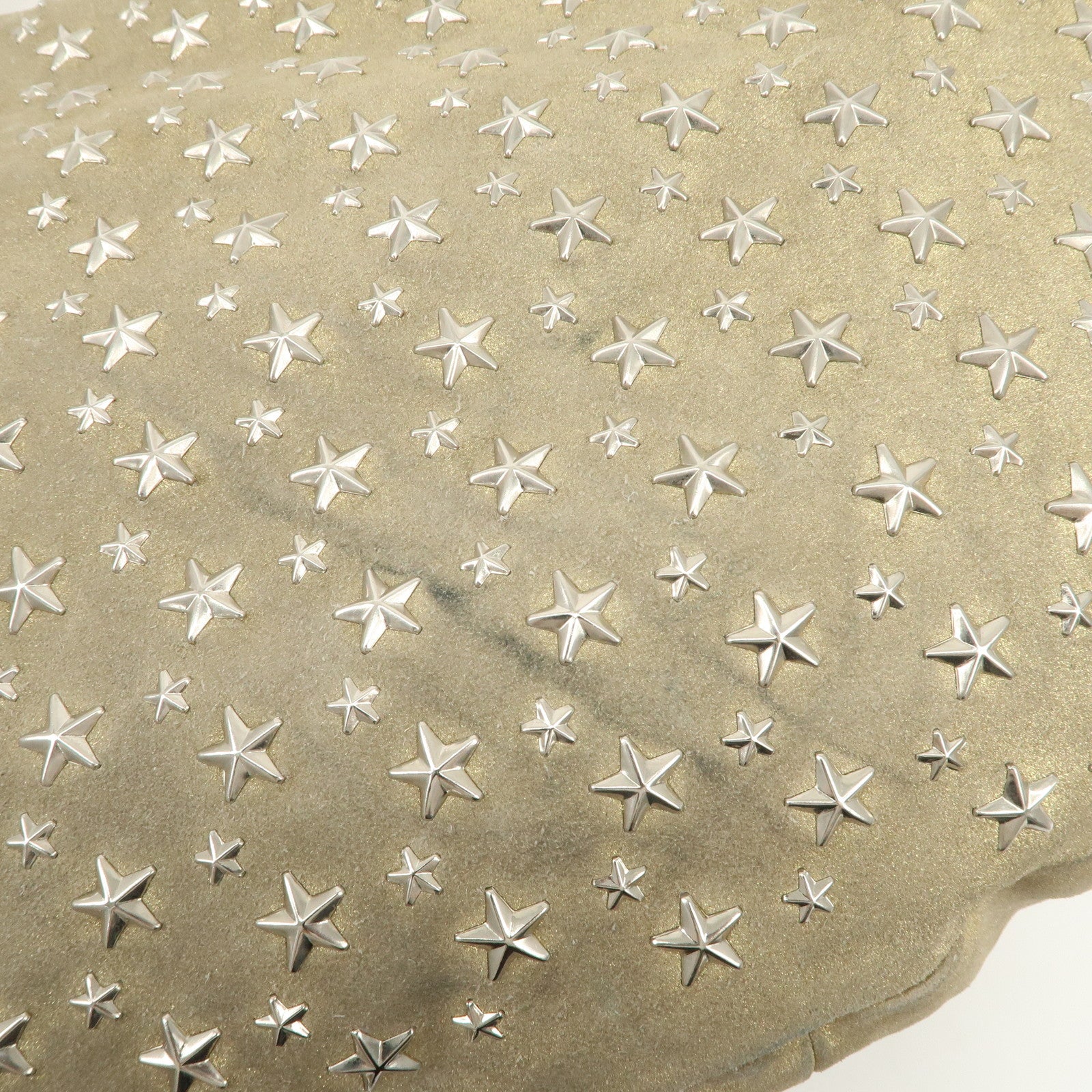 JIMMY CHOO Sky Bag Studs Leather Shoulder Bag Gold