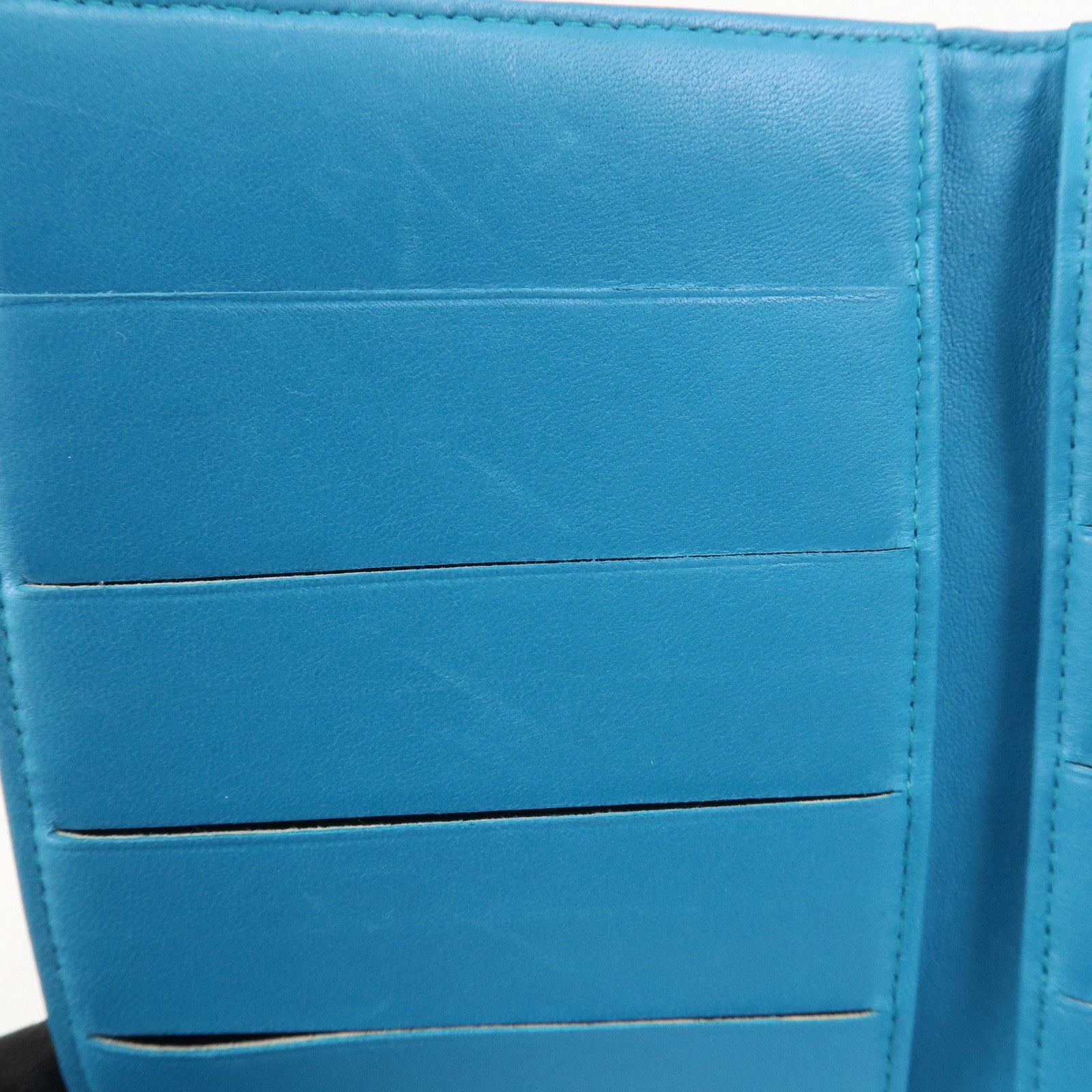 CHANEL Canvas Leather Chain Passport Case Black Multicolor