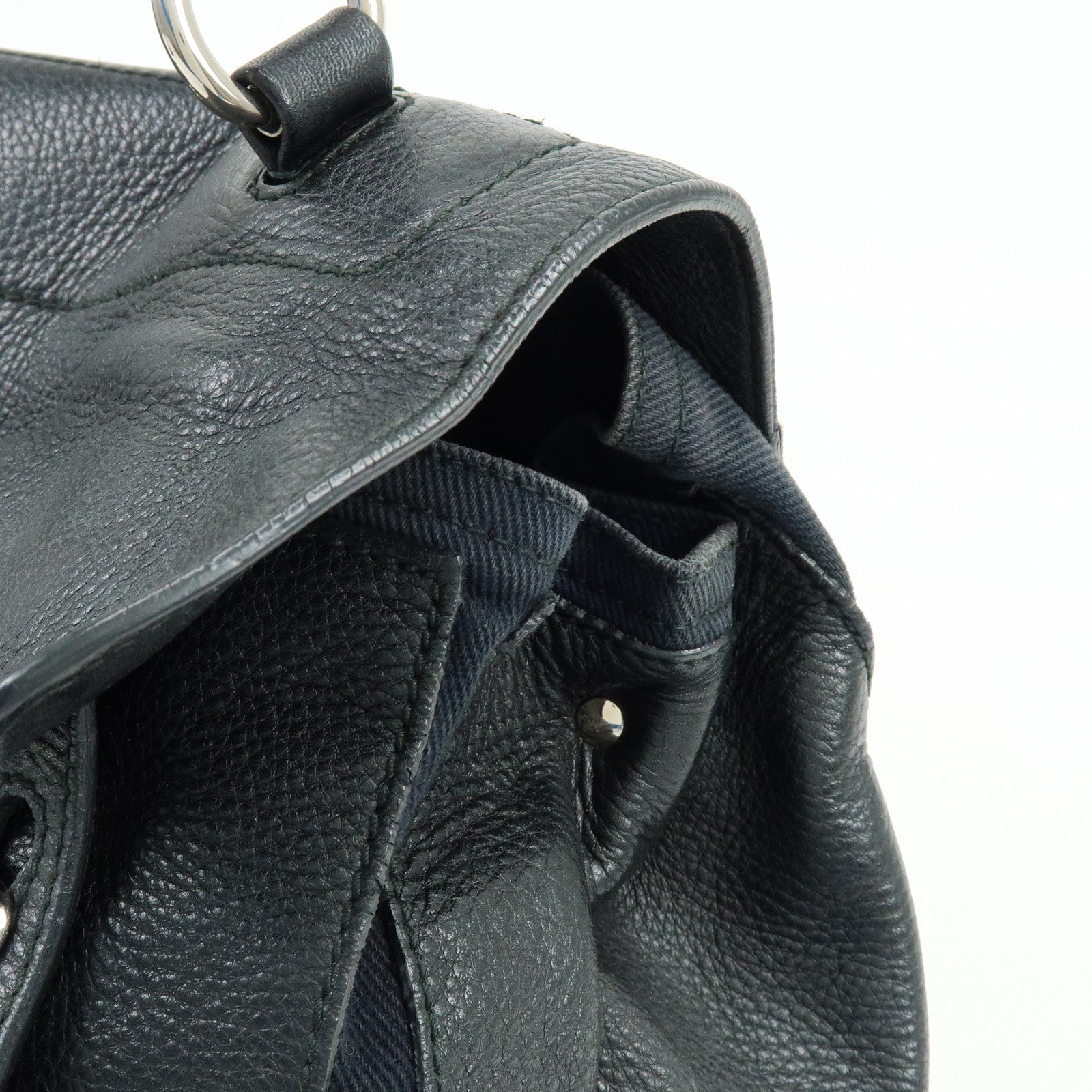 SAINT LAURENT PARIS Muse Two Calf Leather Hand Bag Black 229080