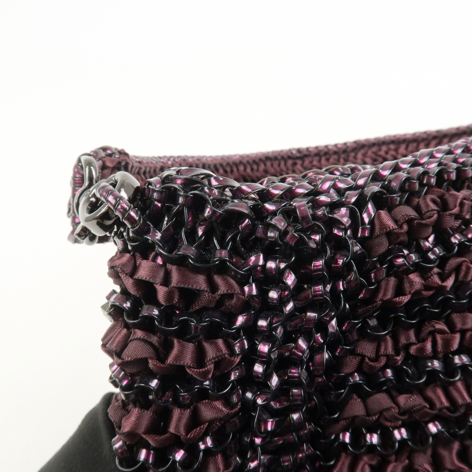 ANTEPRIMA Wire Bag PVC Hand Bag Shoulder Bag Ribbon Black Pink