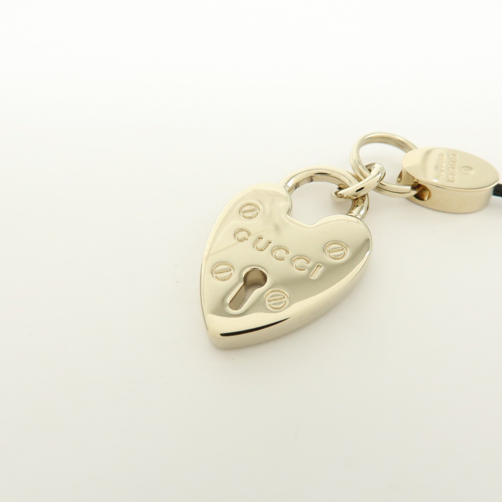 GUCCI Set of 2 Metal Bag Charm Key Chain Green Gold 138248