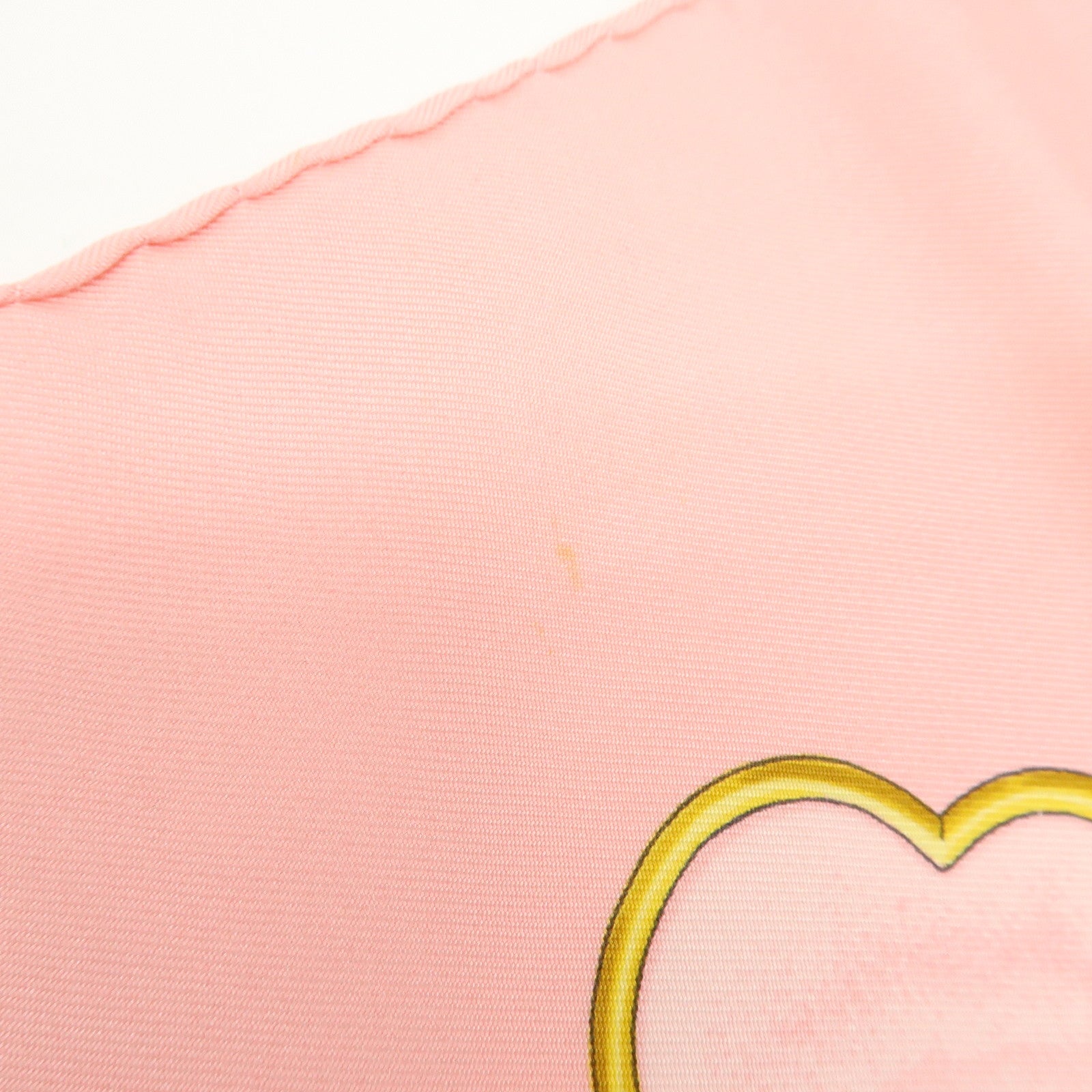 HERMES Carre 90 Silk 100% Scarf BRITISH HERALDRY Light Pink Gold