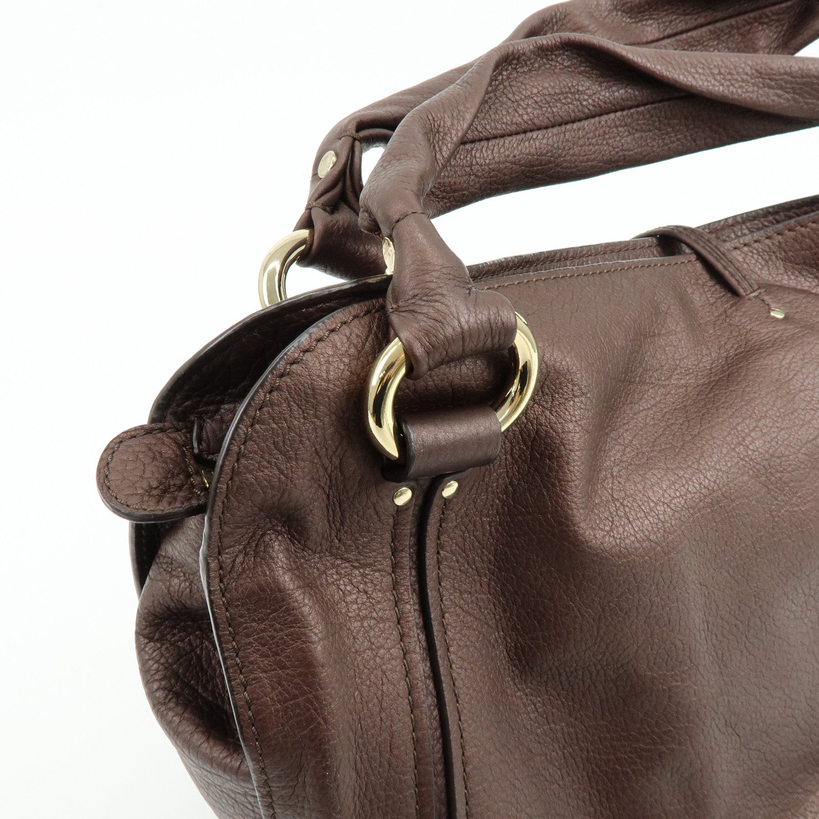 CELINE Leather Bittersweet Shoulder Bag Hand Bag Bronze