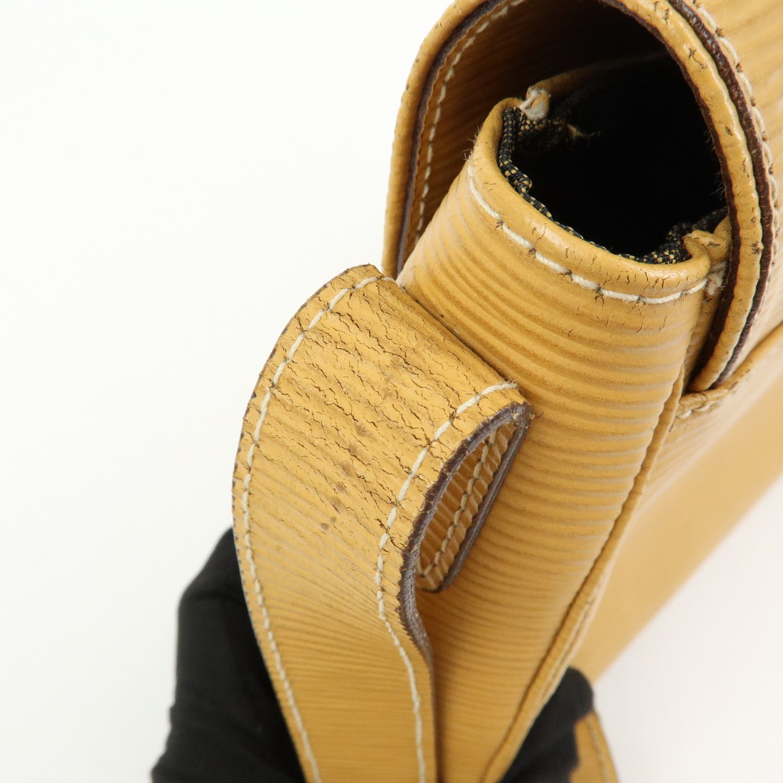 FENDI Logo Leather Shoulder Bag Crossbody Bag Yellow