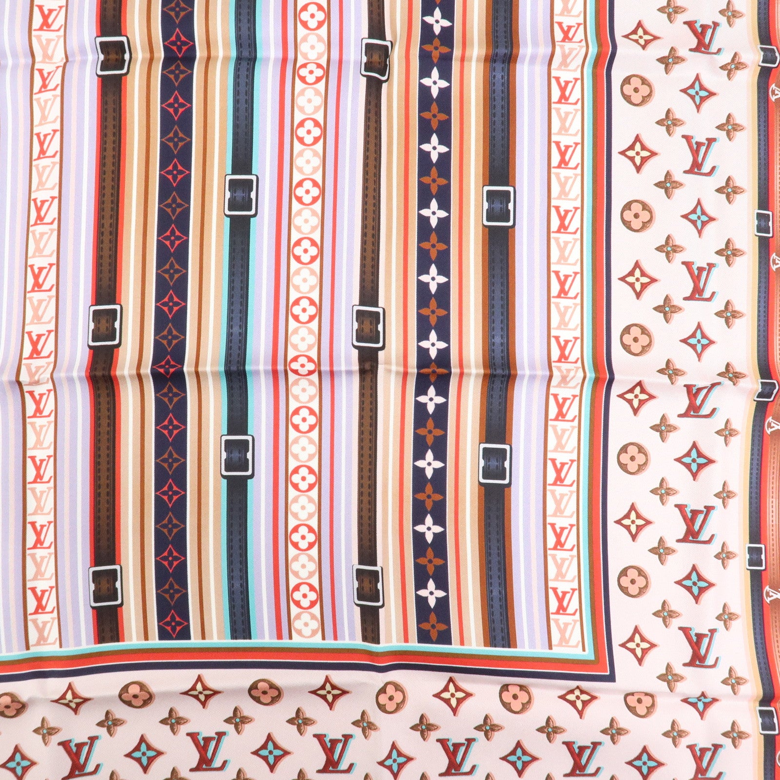 Louis Vuitton Monogram Carre 70 Silk 100% Belt Print Scarf MM77341