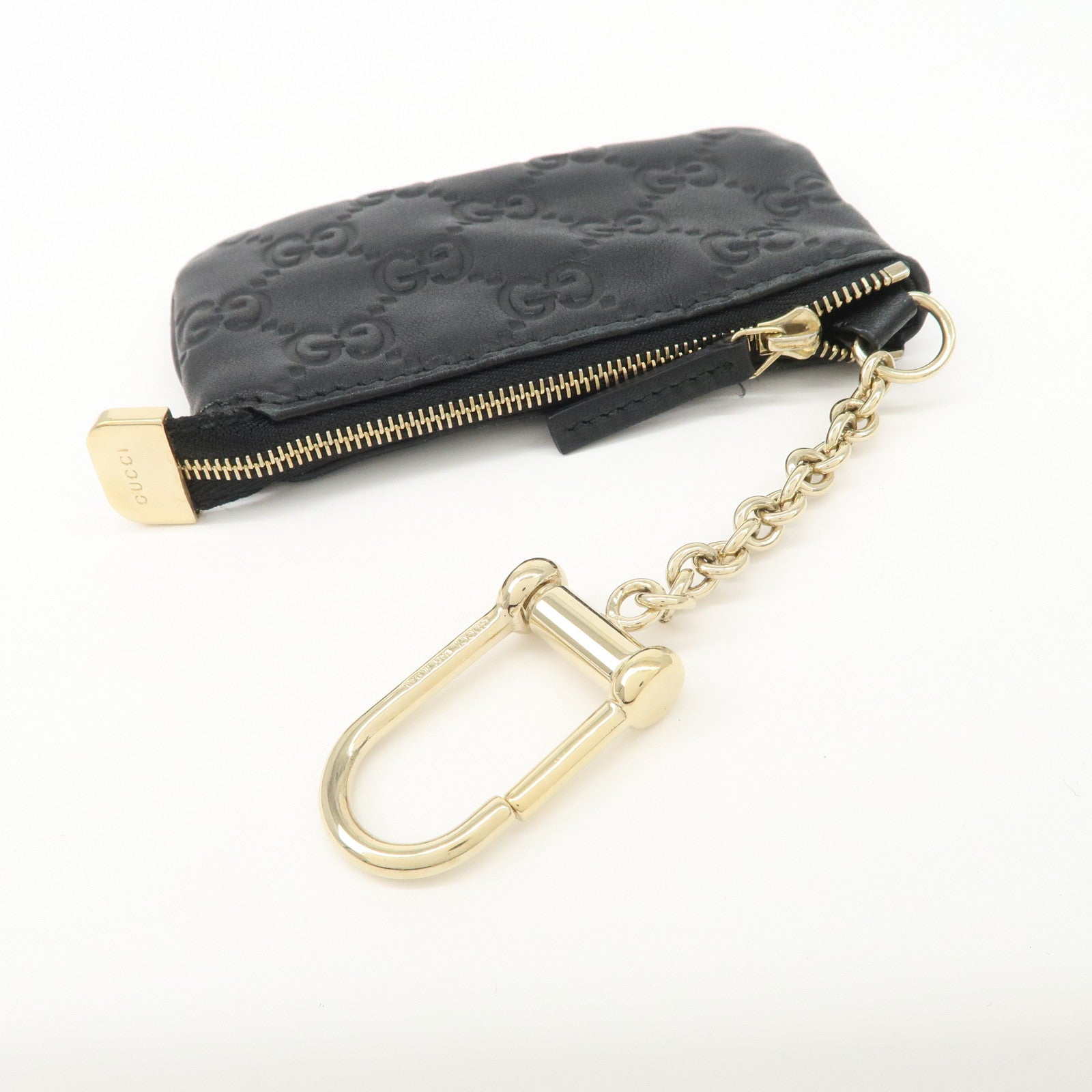 GUCCI Guccissima Leather Coin Case Key Case Black 233183