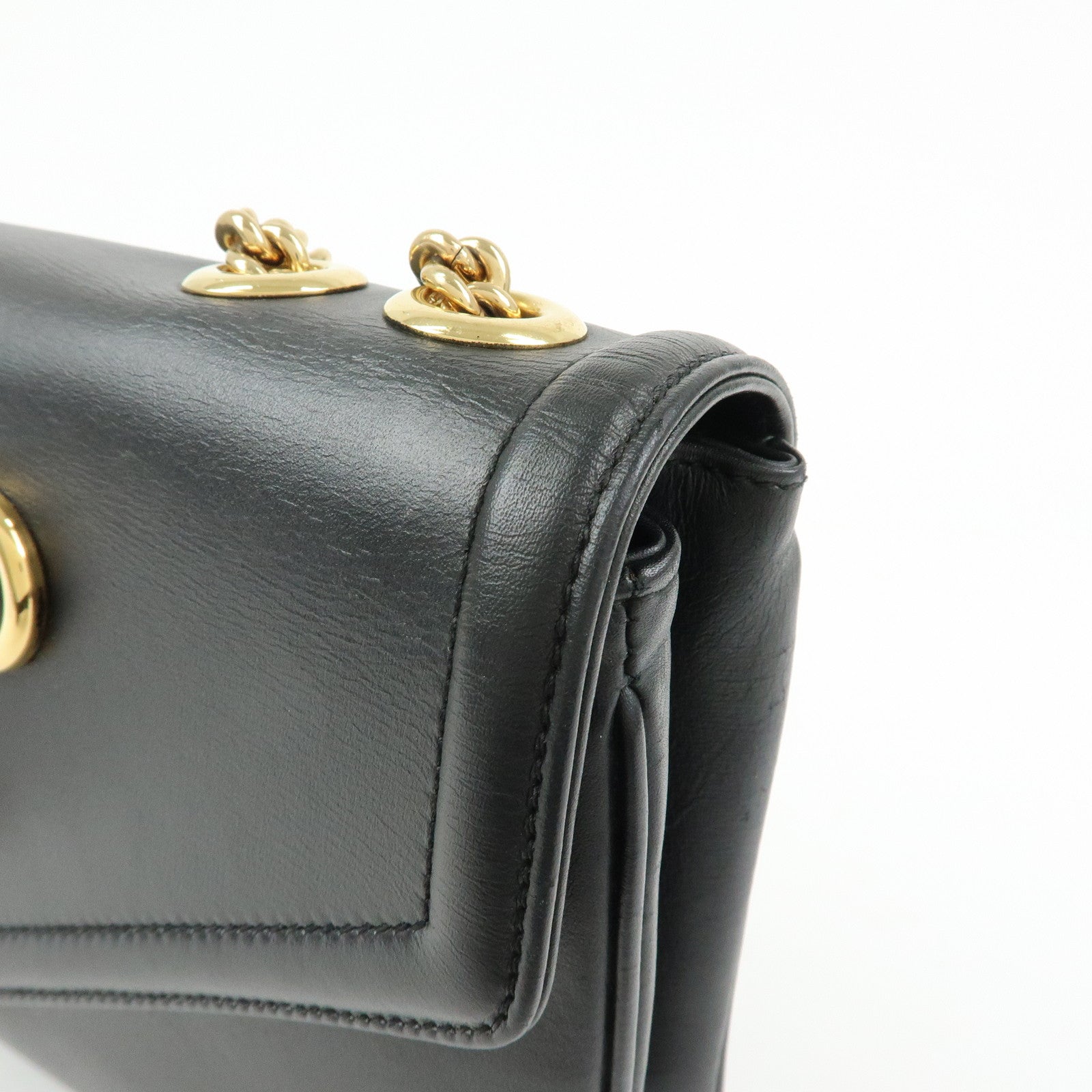 GUCCI Raja Horsebit Interlocking G Chain Shoulder Bag Black 537241