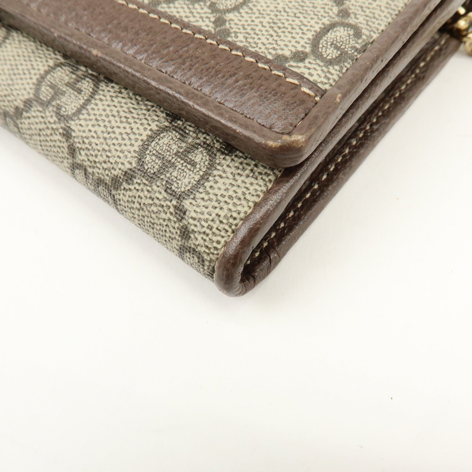 GUCCI Sherry Ophidia GG Supreme Leather Chain Wallet Beige 546592