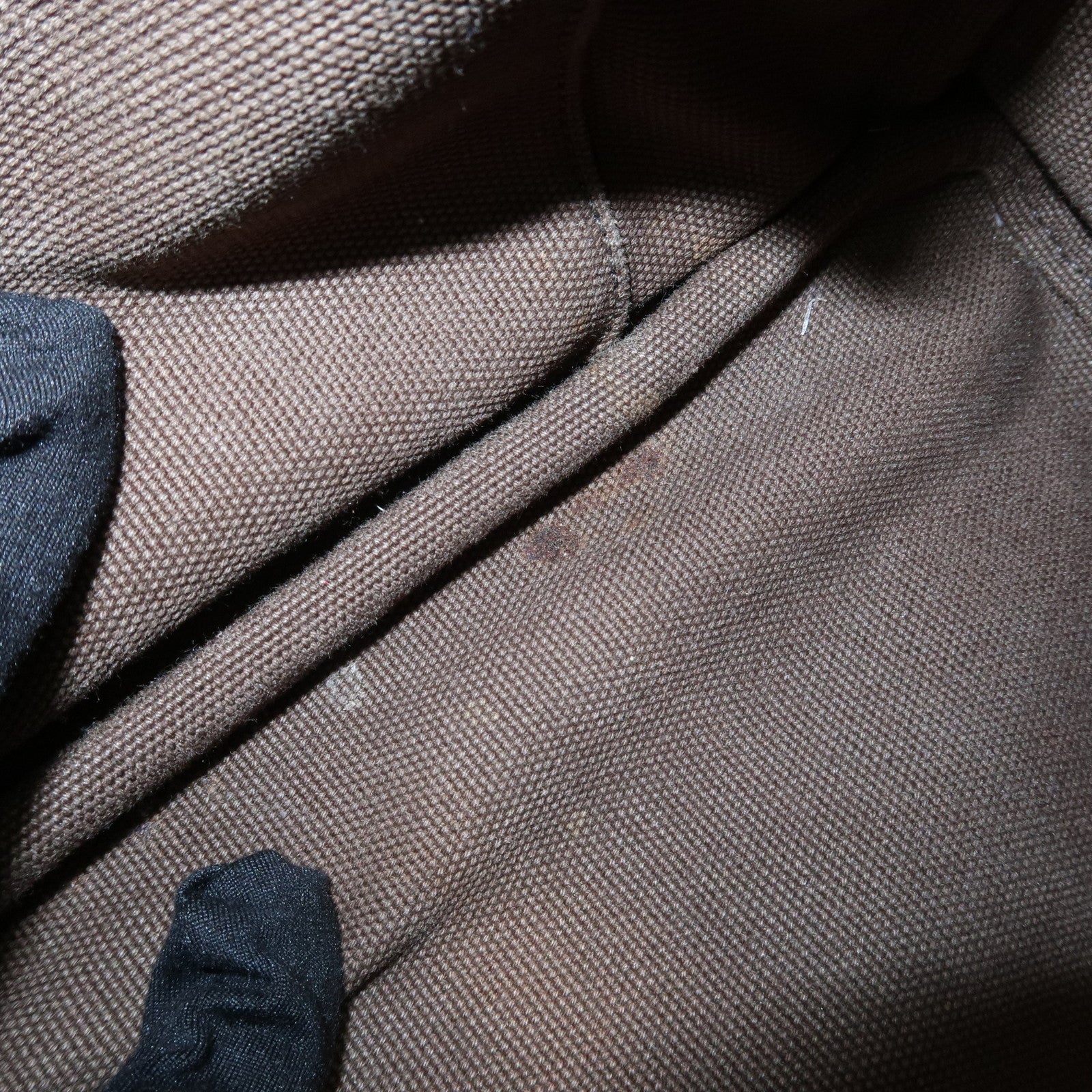 PRADA Logo Canapa Mini Canvas Tote Bag Hand Bag Khaki BN2439 Used