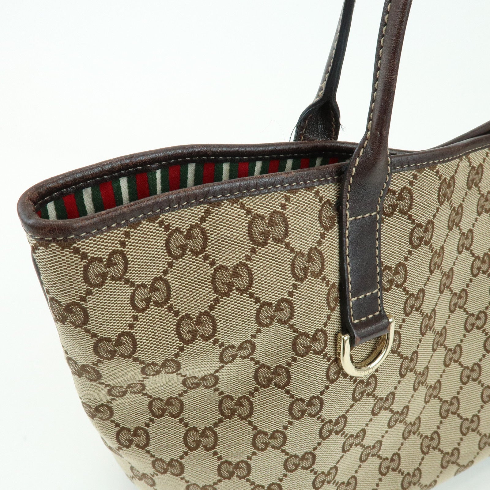 GUCCI New Britt Interlocking G Tote Bag Shoulder Bag Brown 169946