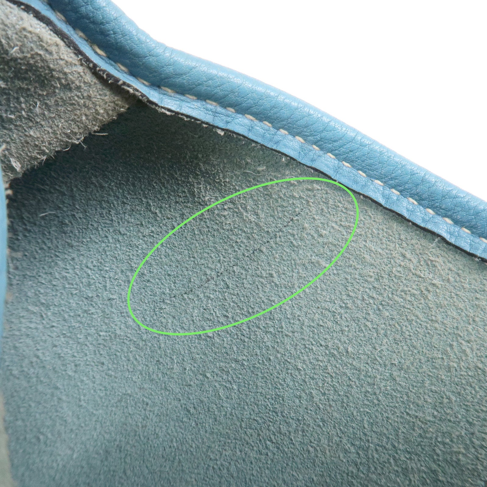 HERMES Leather Rodeo Du Shoulder Bag H Logo Light Blue