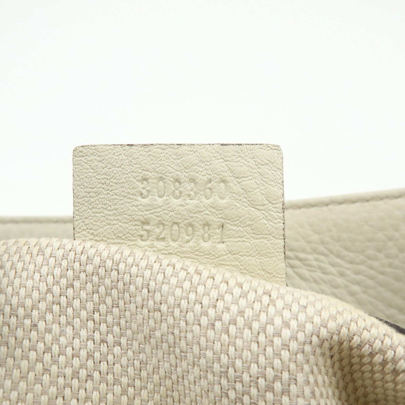GUCCI Bamboo GG Canvas Leather 2Way Hand Shoulder Bag White 308360