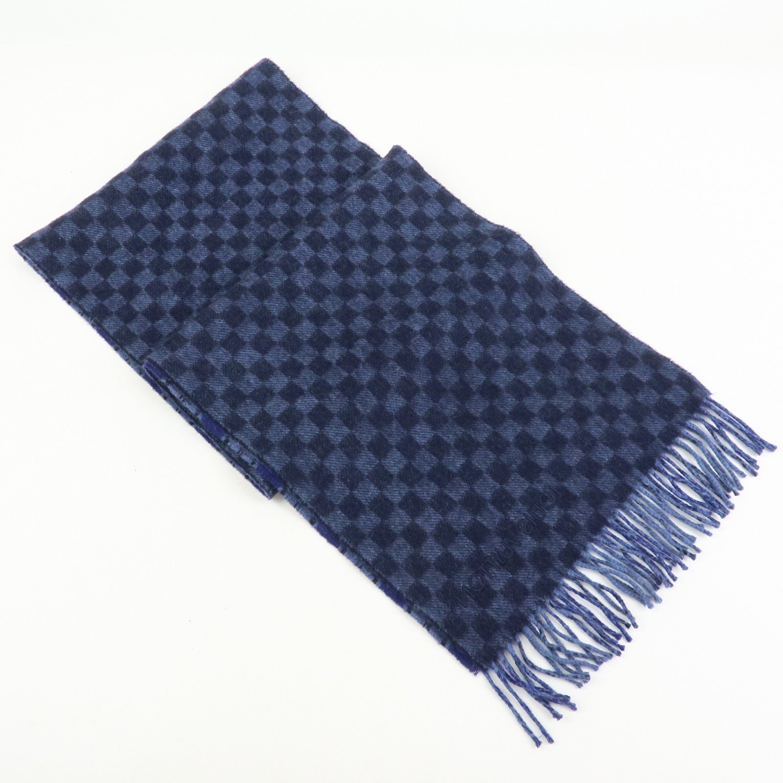 Louis Vuitton Echarpe Damier Tartan Cashmere 100% Scarf Blue M73449