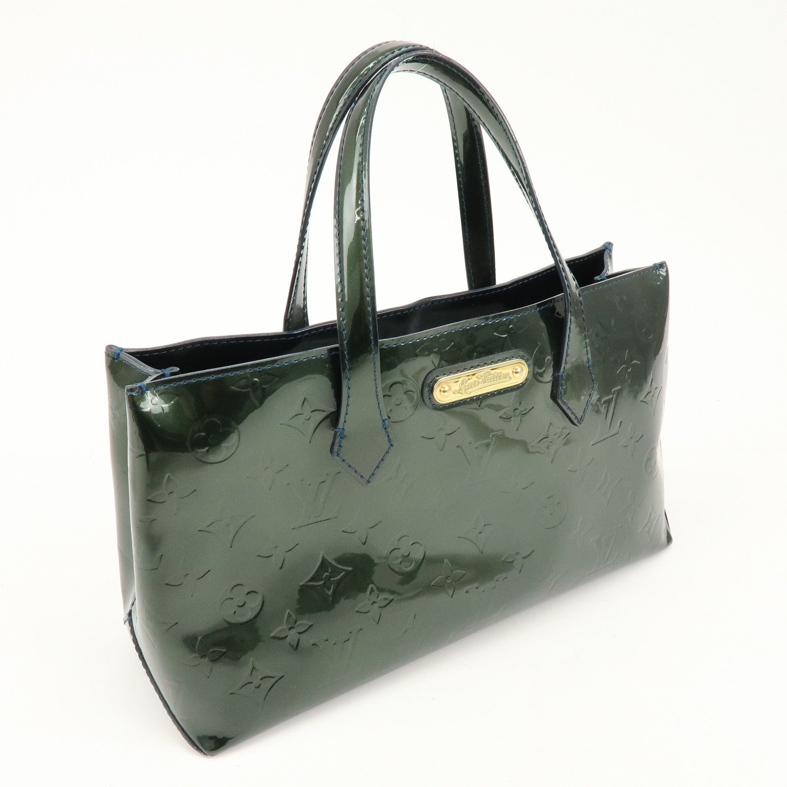 Louis Vuitton Monogram Vernis Wilshire PM Hand Bag Bleu Nuit M93684