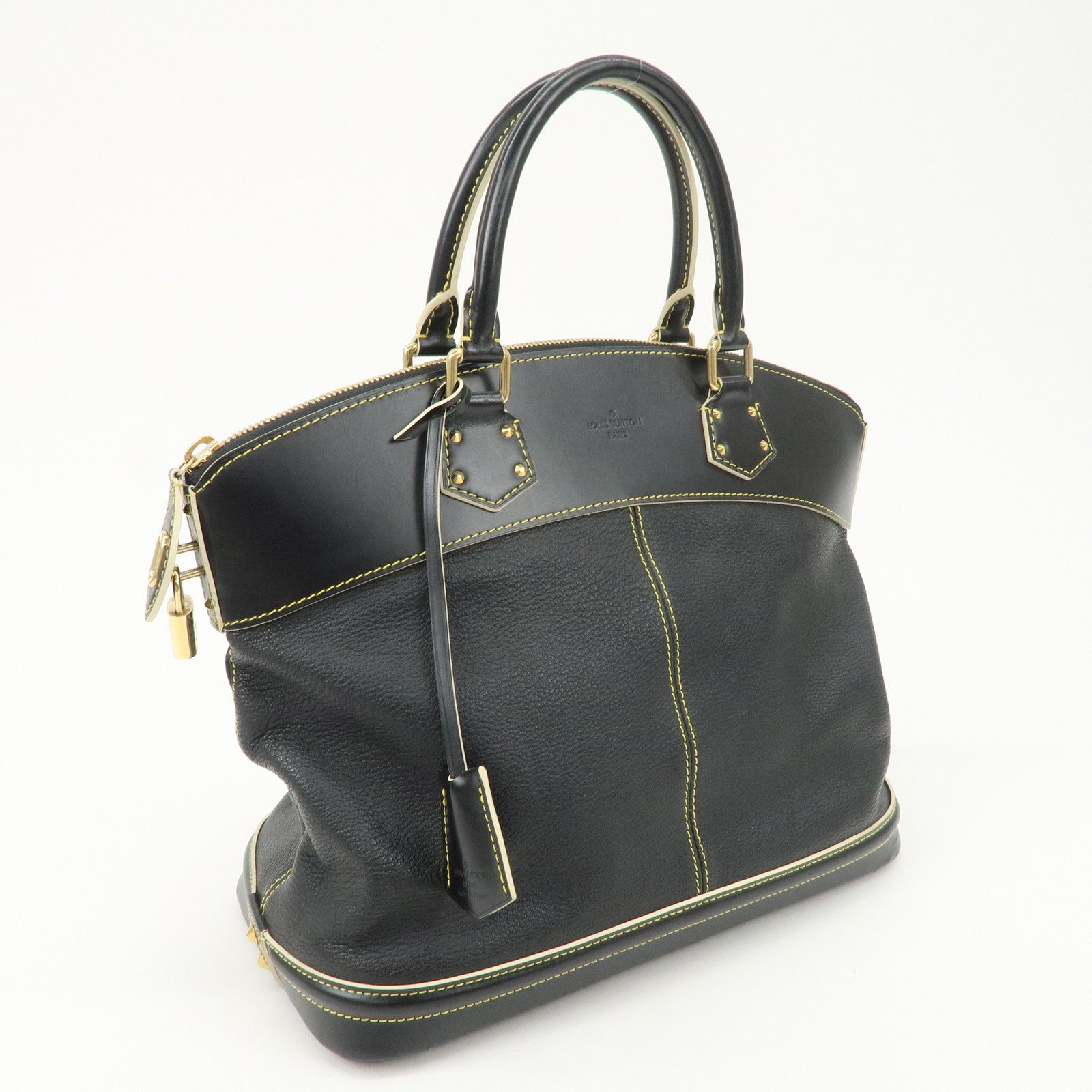 Louis Vuitton Suhari Leather Lock It MM Hand Bag Noir Black M91875