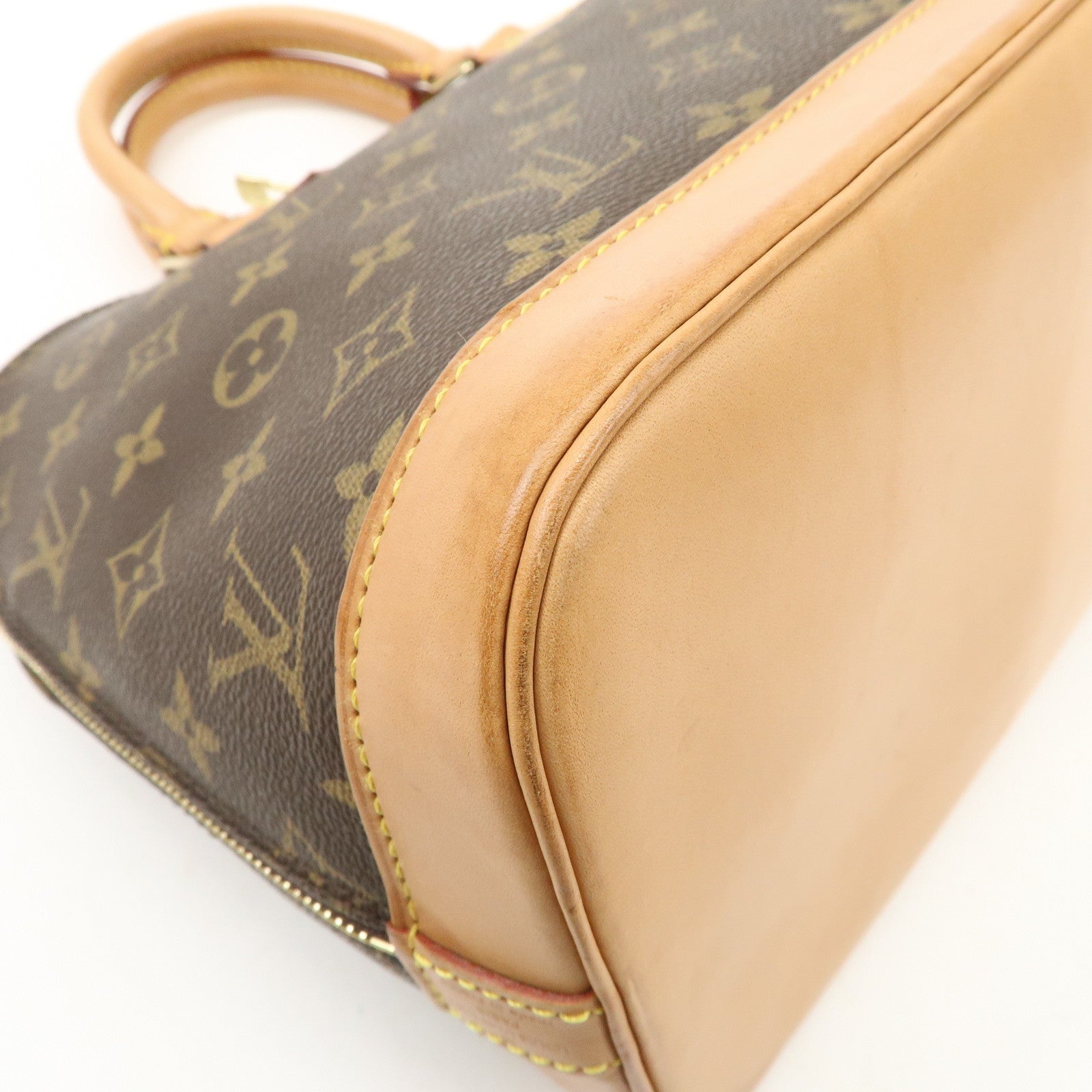 Louis Vuitton Monogram Canvas Alma Hand Bag Brown M51130 Used