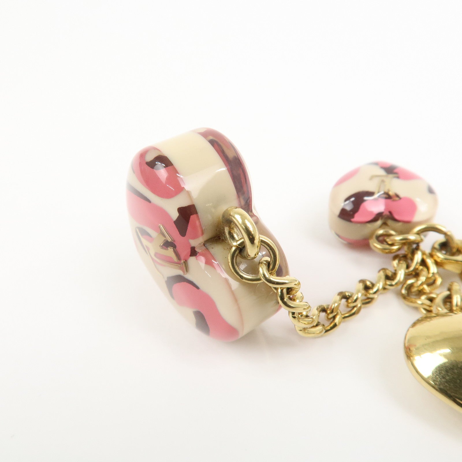 Louis Vuitton Porte Cles Leopard Bag Charm Blanc Corail M66263