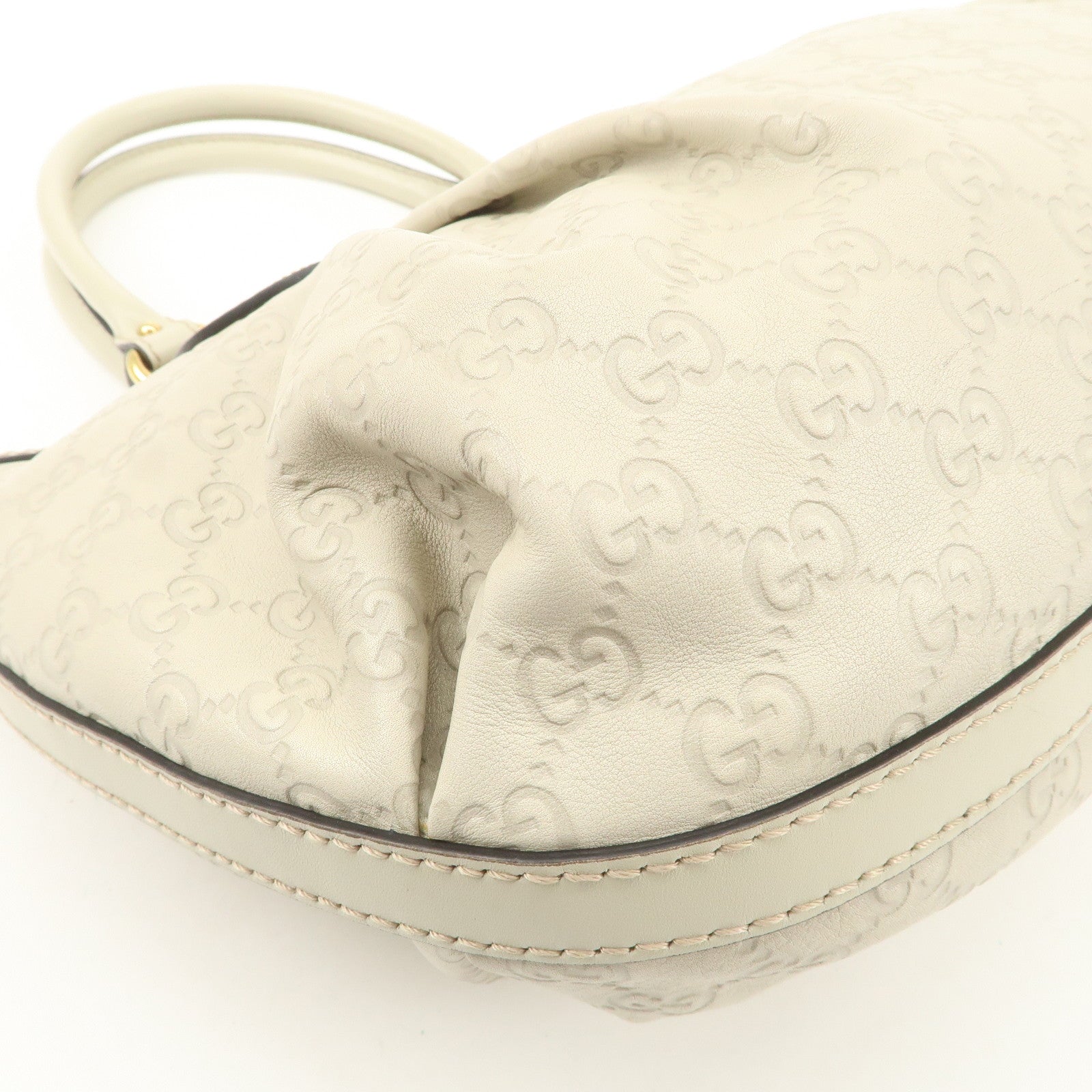 GUCCI Scarlett Guccissima Leather Tote Bag Hand Bag Beige 269953 Used