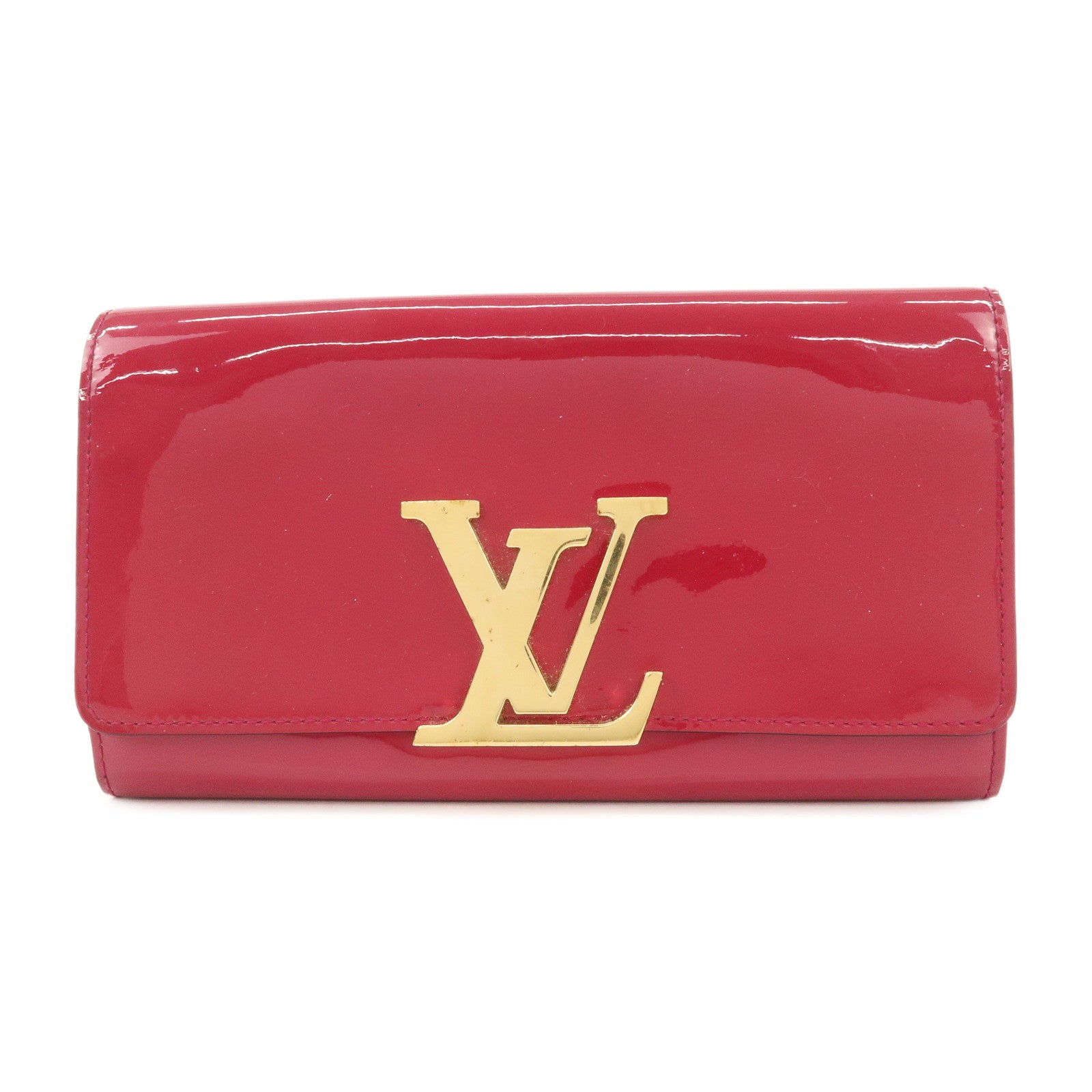 Louis Vuitton Vernis Leather Louise GM Clutch Bag Wallet Rose Indien M61317