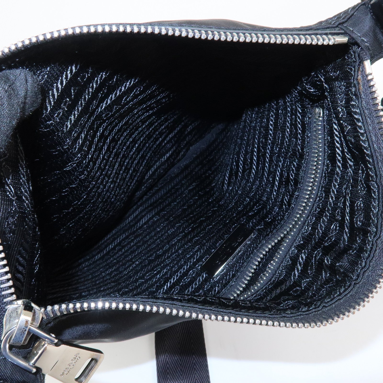 PRADA Triangle Logo Tessuto Nylon Shoulder Bag Crossbody Bag BT0716