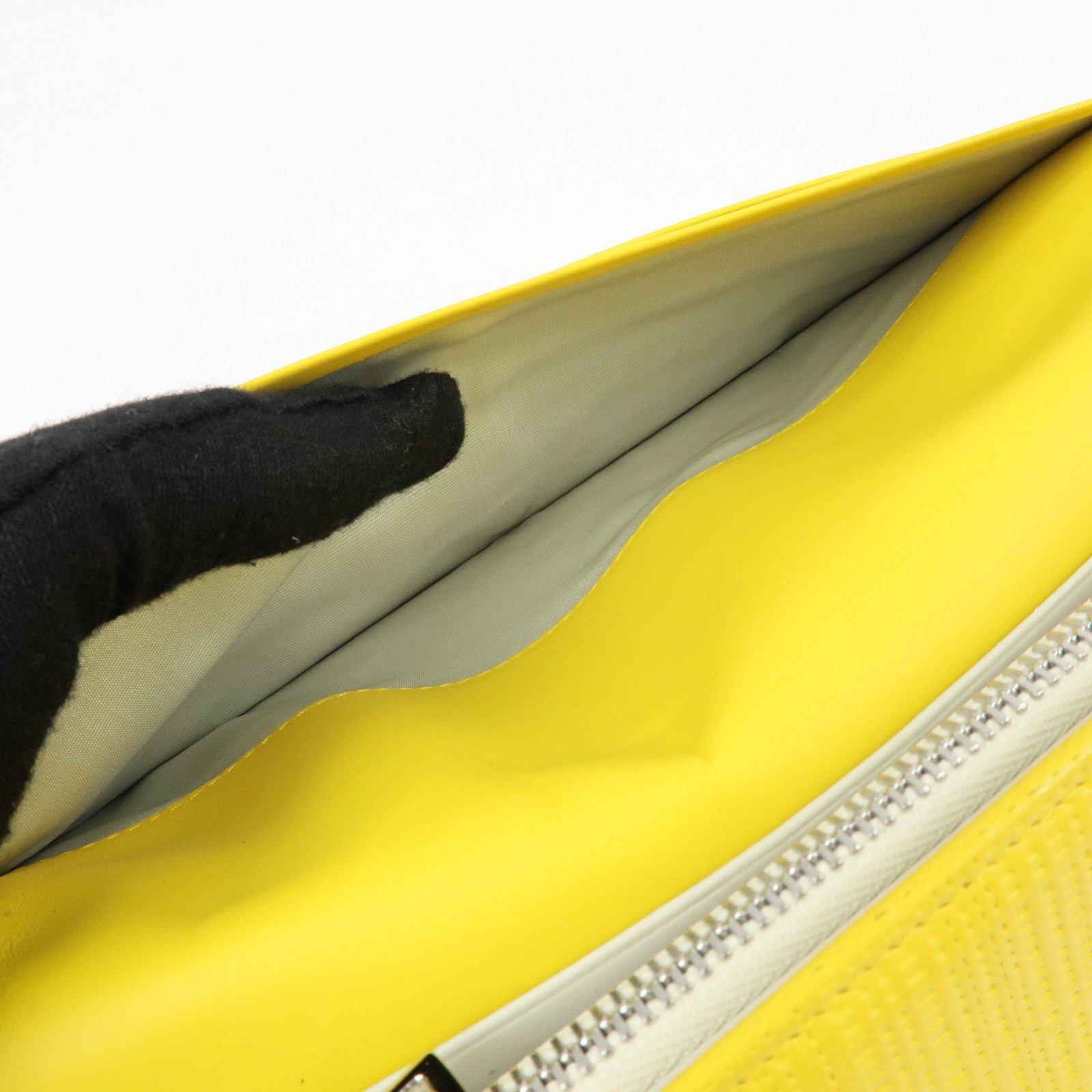 LOEWE Anagram Calf Bi-fold Leather Long Wallet Yellow